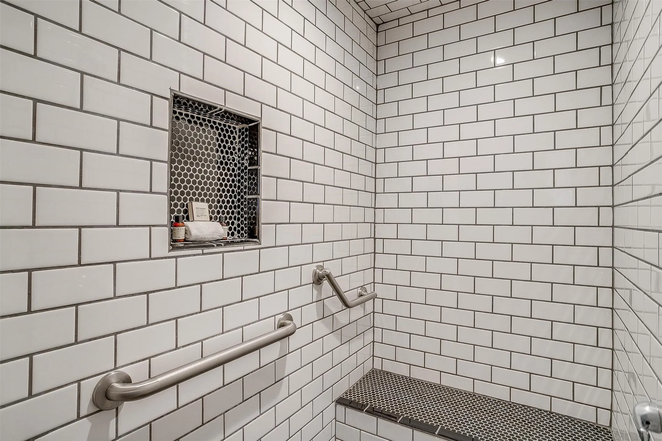 four and half bathrooms custom subway tiled
