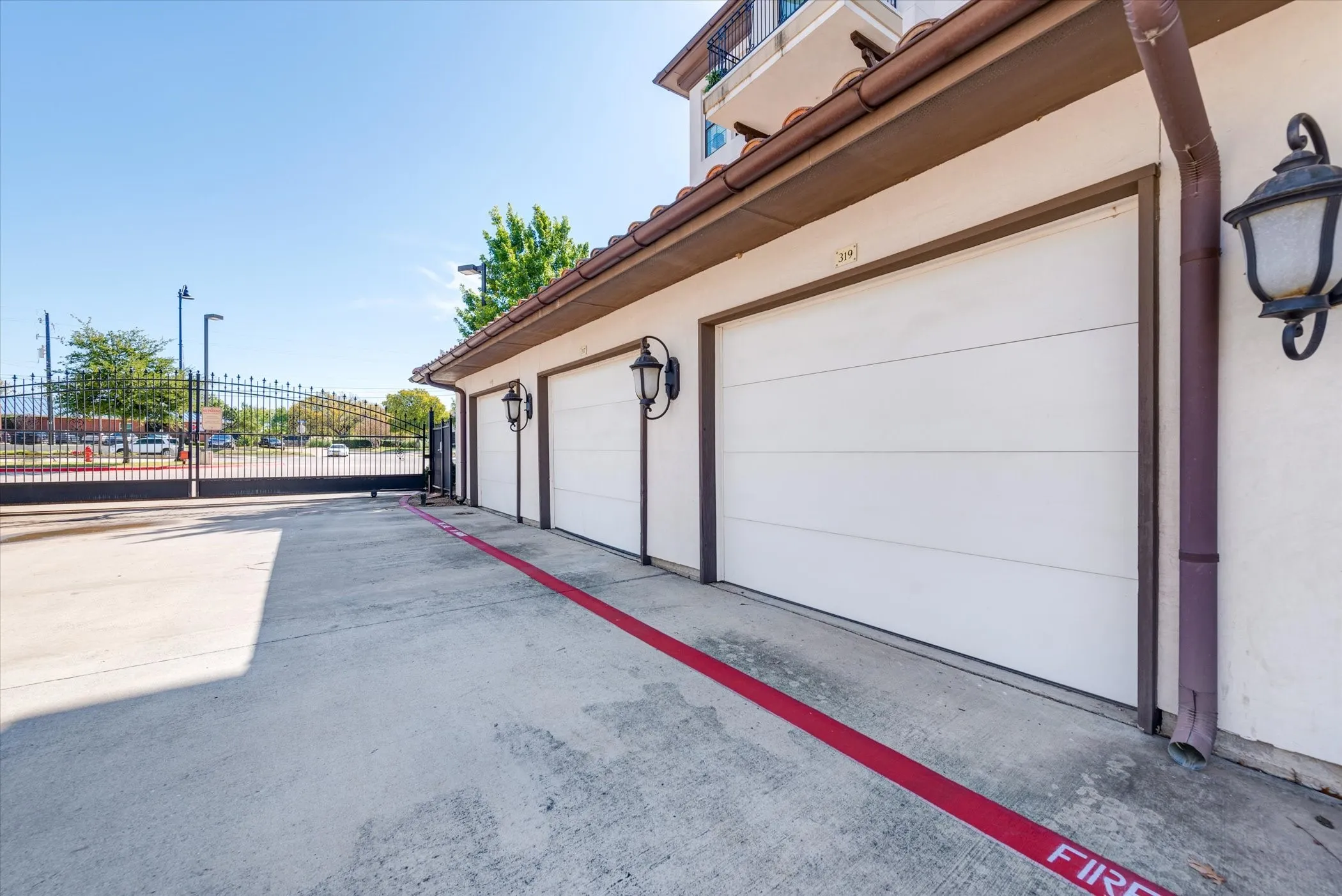 Gated entry to parking.