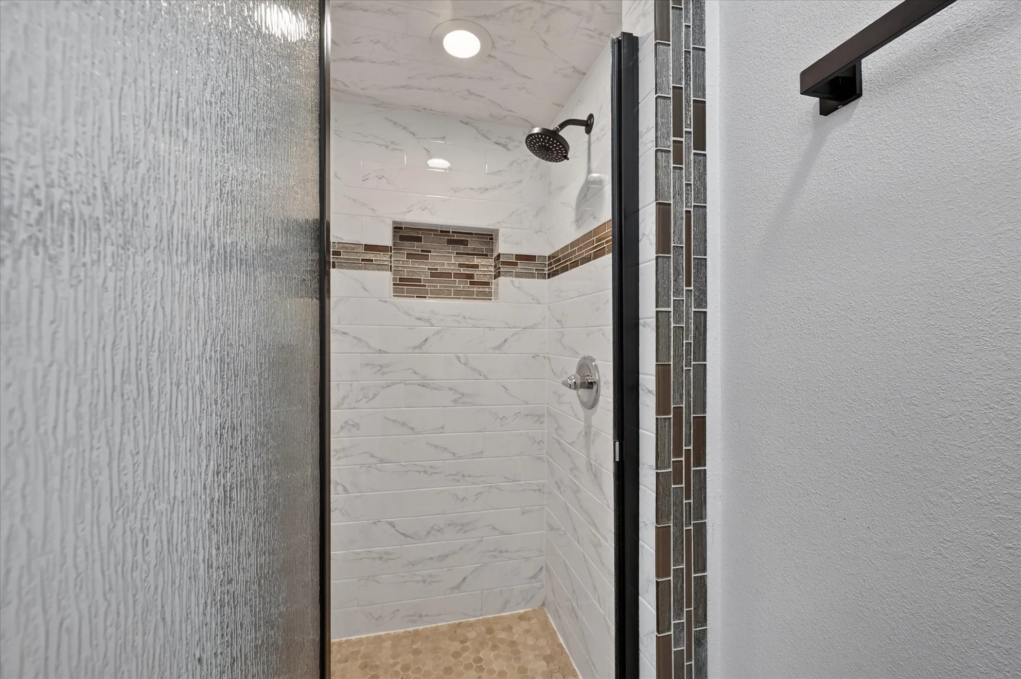 Secondary bath with updated shower
