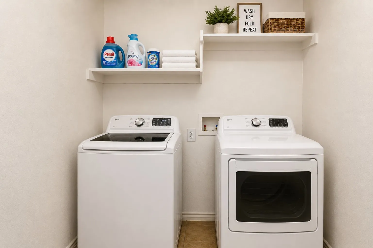 Utility room virtually staged