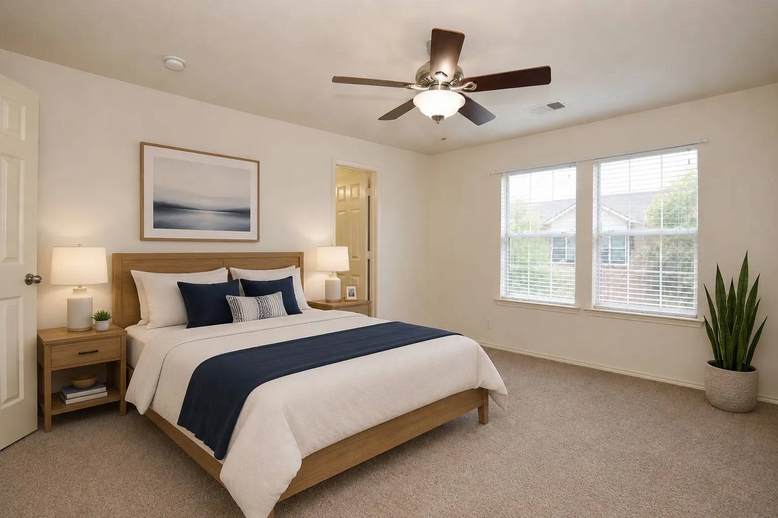 Primary bedroom virtually staged