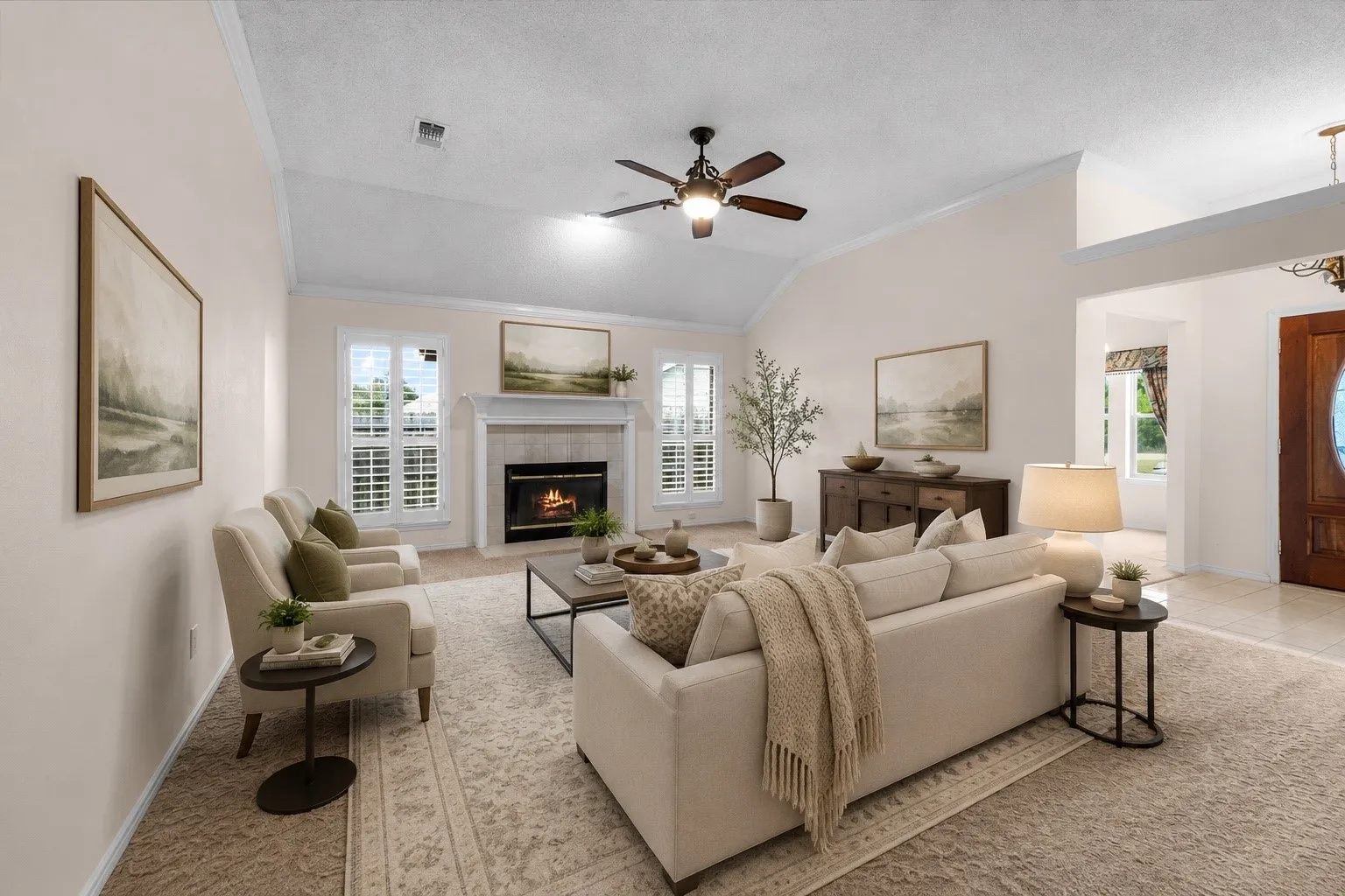 Virtual staging of the living room
