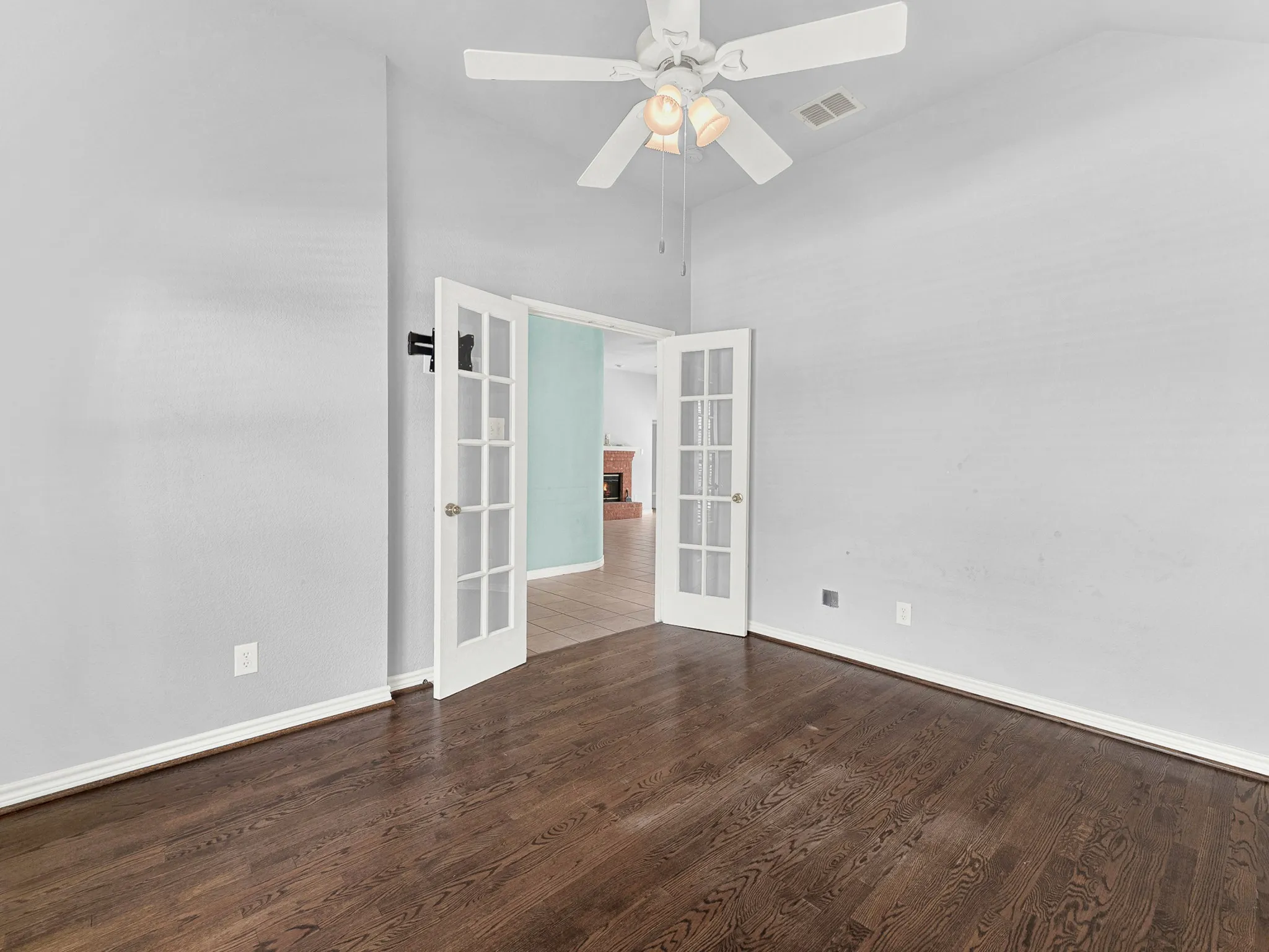 French doors to living area.