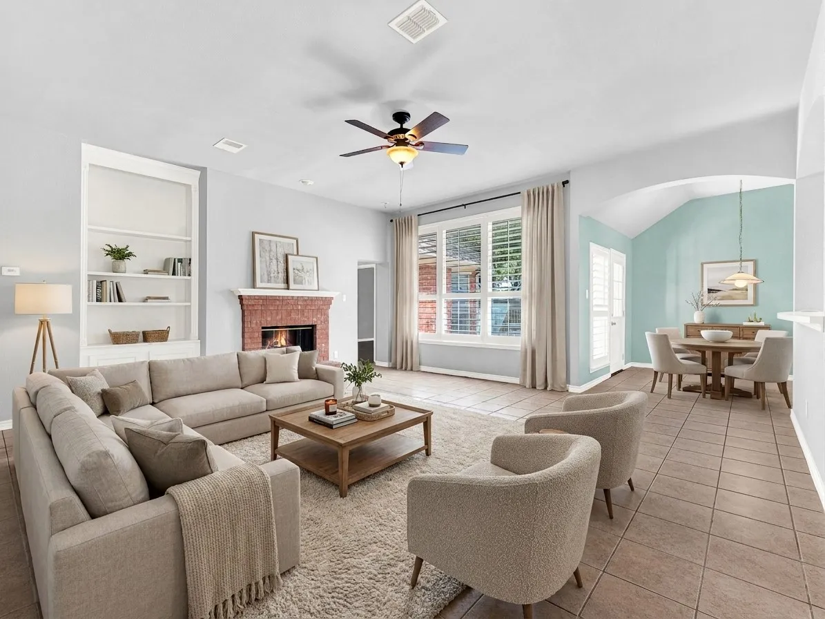 AI-Staged Family Room