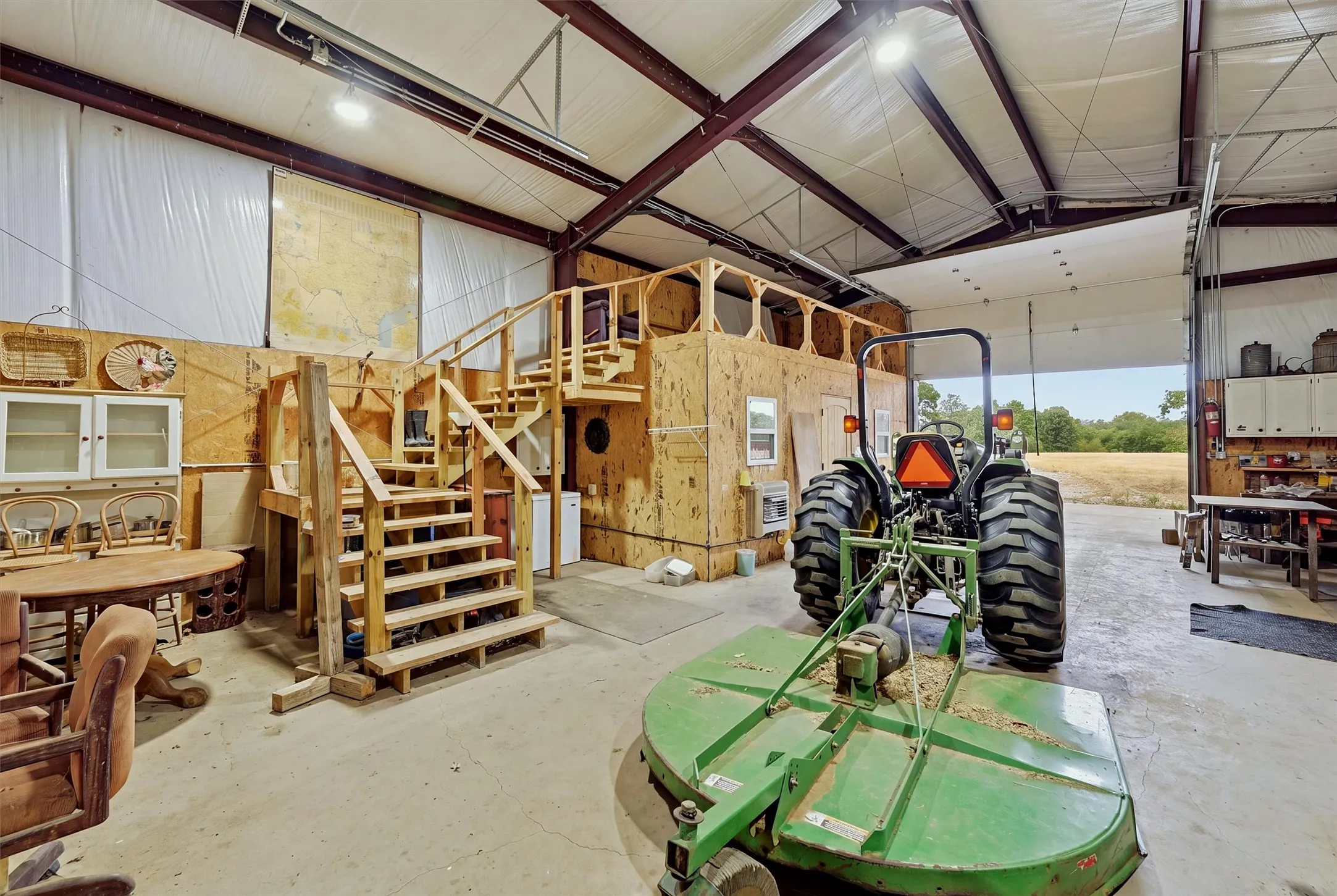 1200 square foot workshop interior,