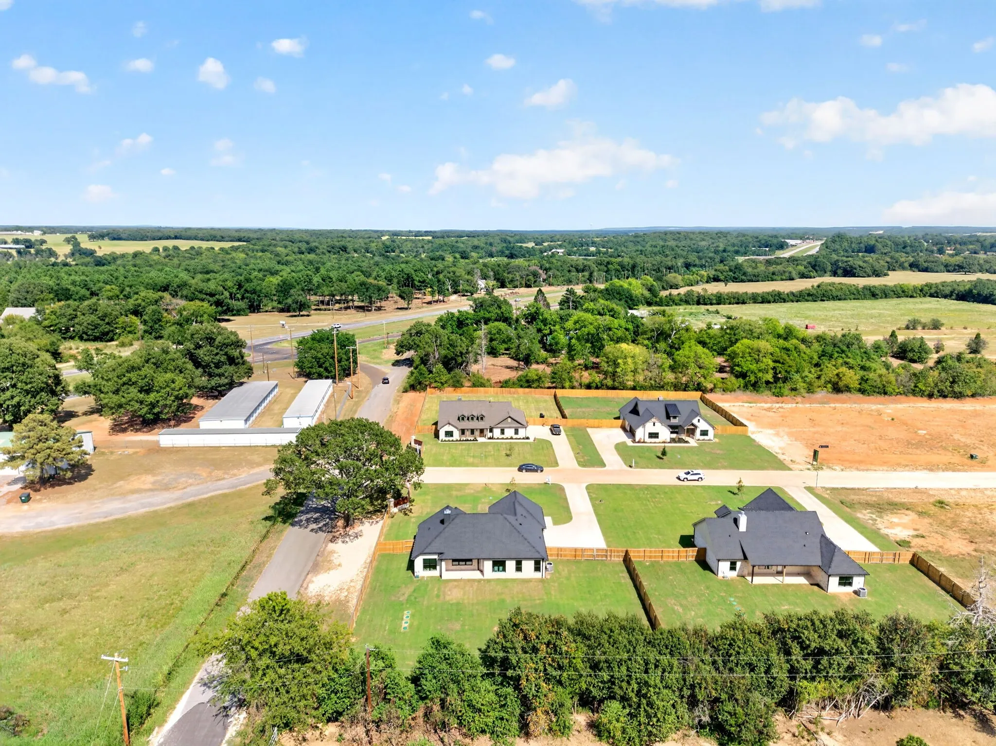 302 Grace Lane, Athens Texas back aerial view.