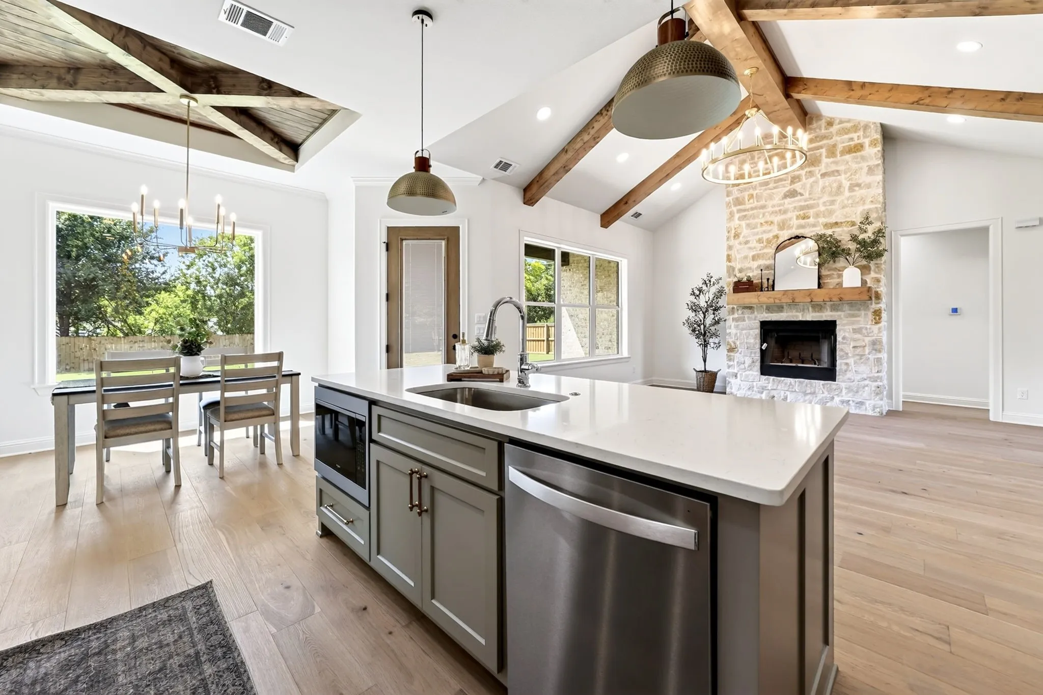 View of the dining area & living area from the kitchen.