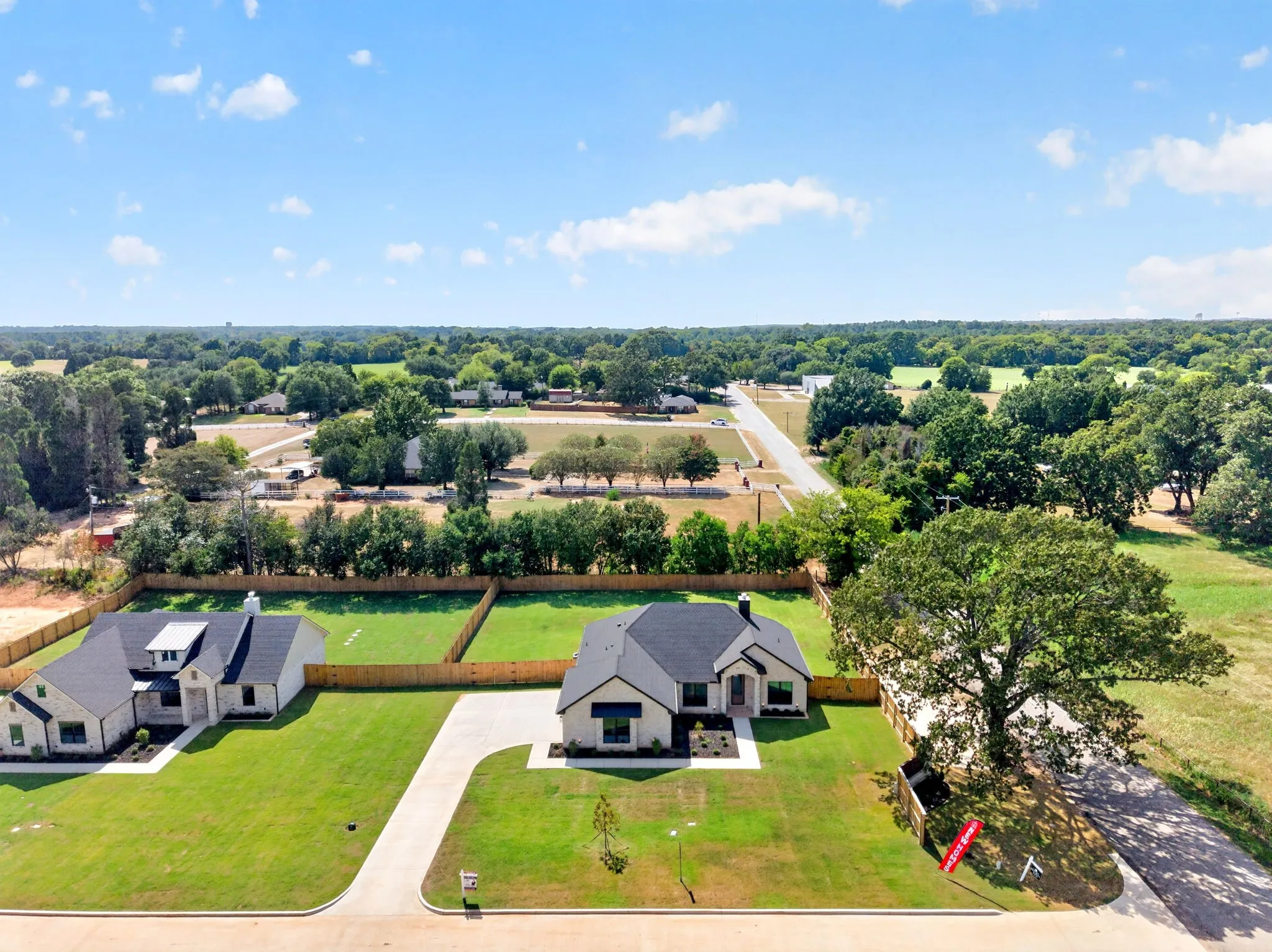302 Grace Lane, Athens Texas front aerial view.