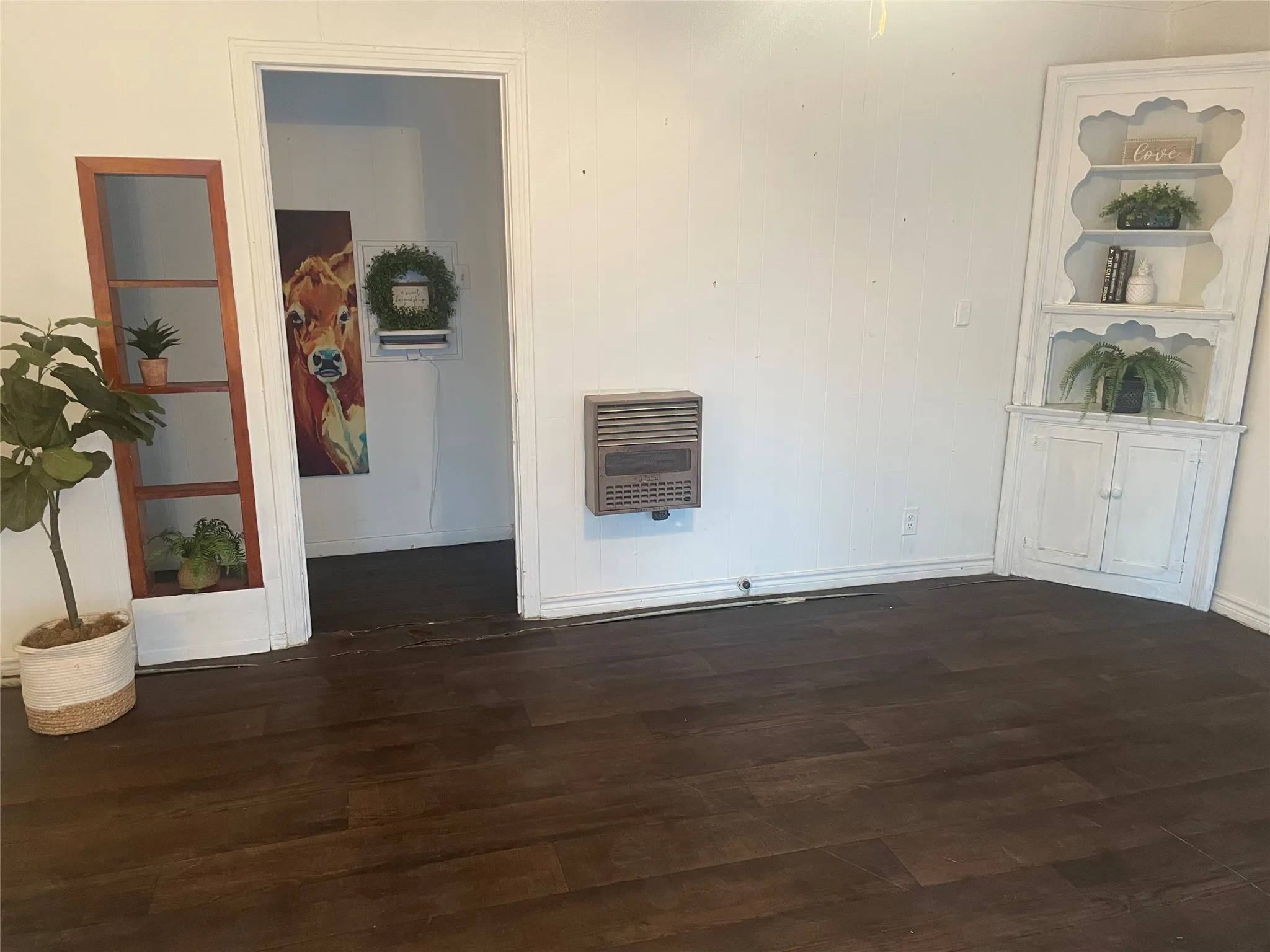 Living room with built-in cabinet