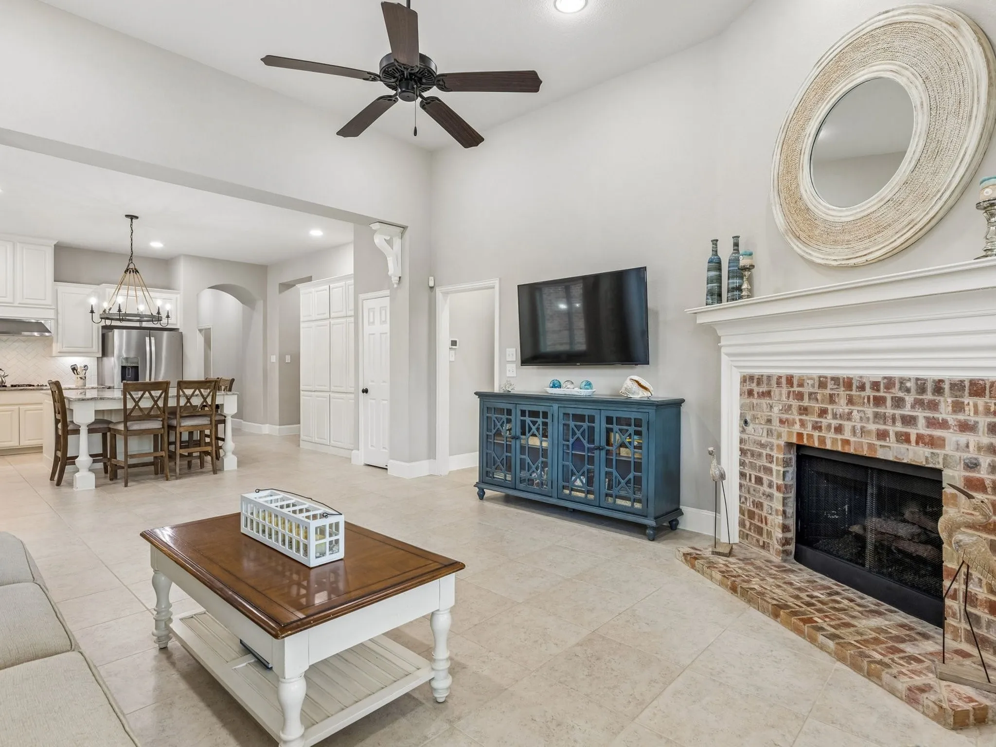 A look back throught this great room into the kitchen.