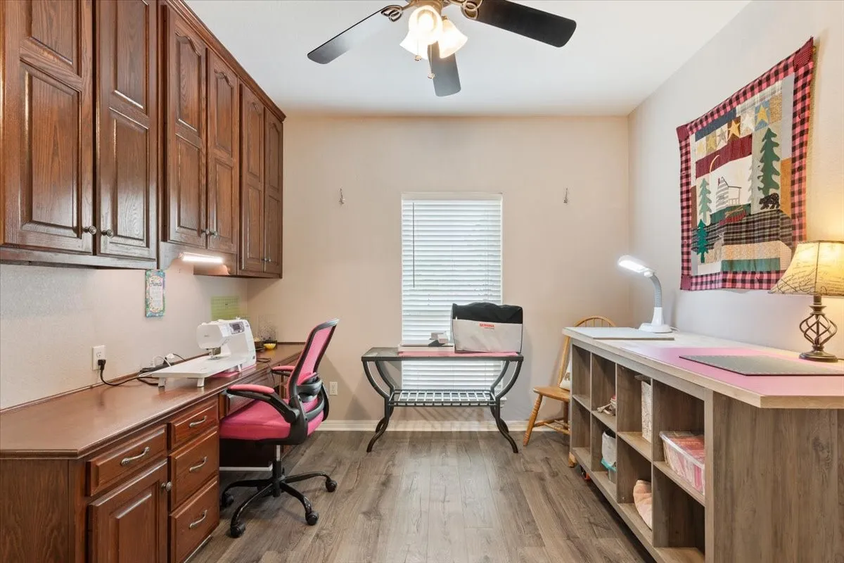 Integrated wood cabinetry with under-cabinet lighting