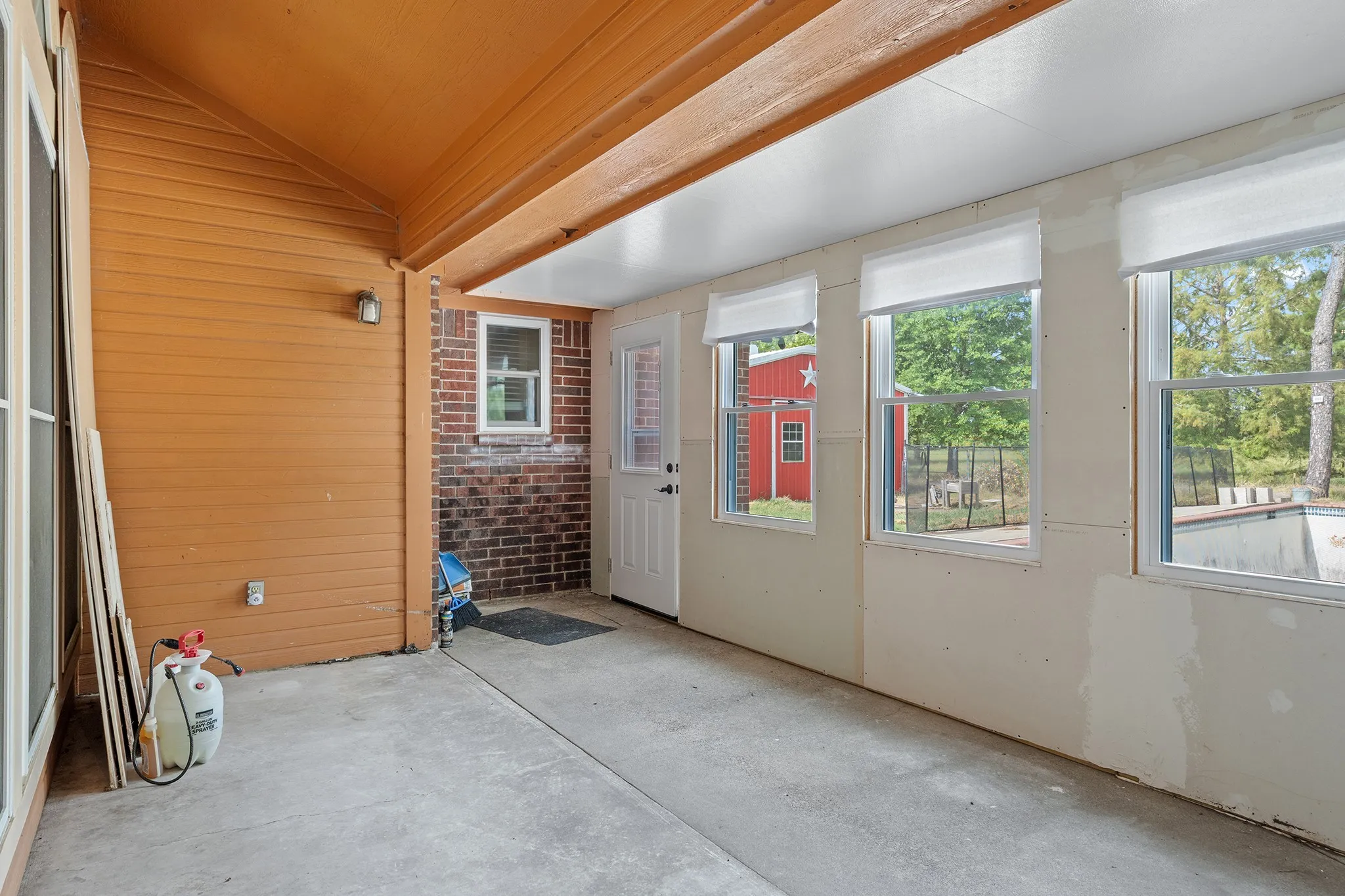 Sunroom needs a bit of finish out, but great place to set up for morning coffee or evening of relaxation.