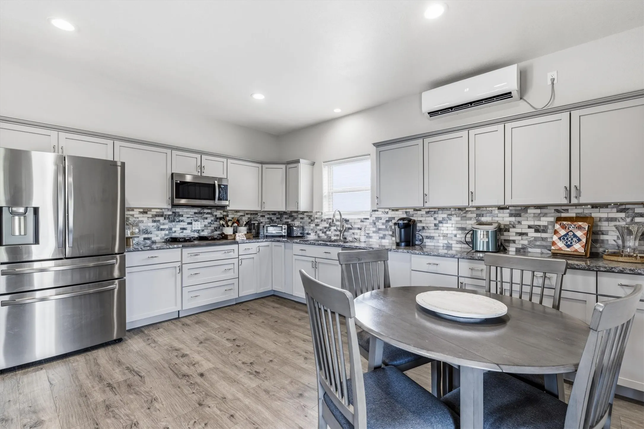 Plenty of counter space and cabinet storage in this guest house/mother-in-law home.