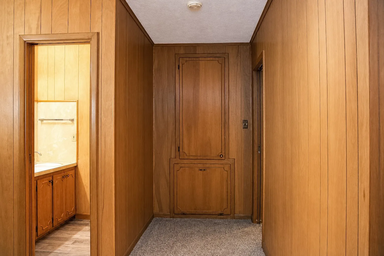 Hallway storage and luandry bin