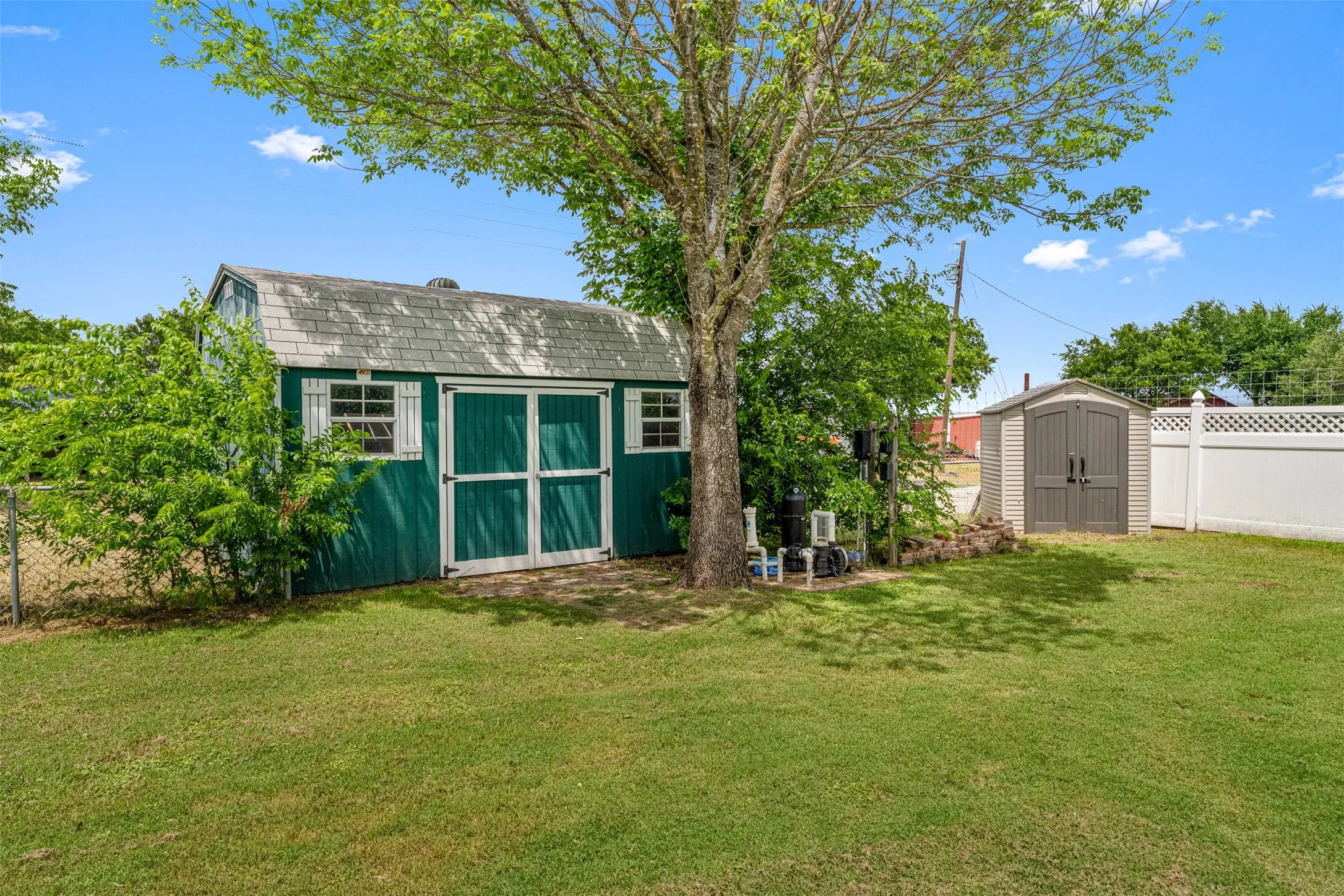 Large Barn style storage building, small storage building for pool equipment