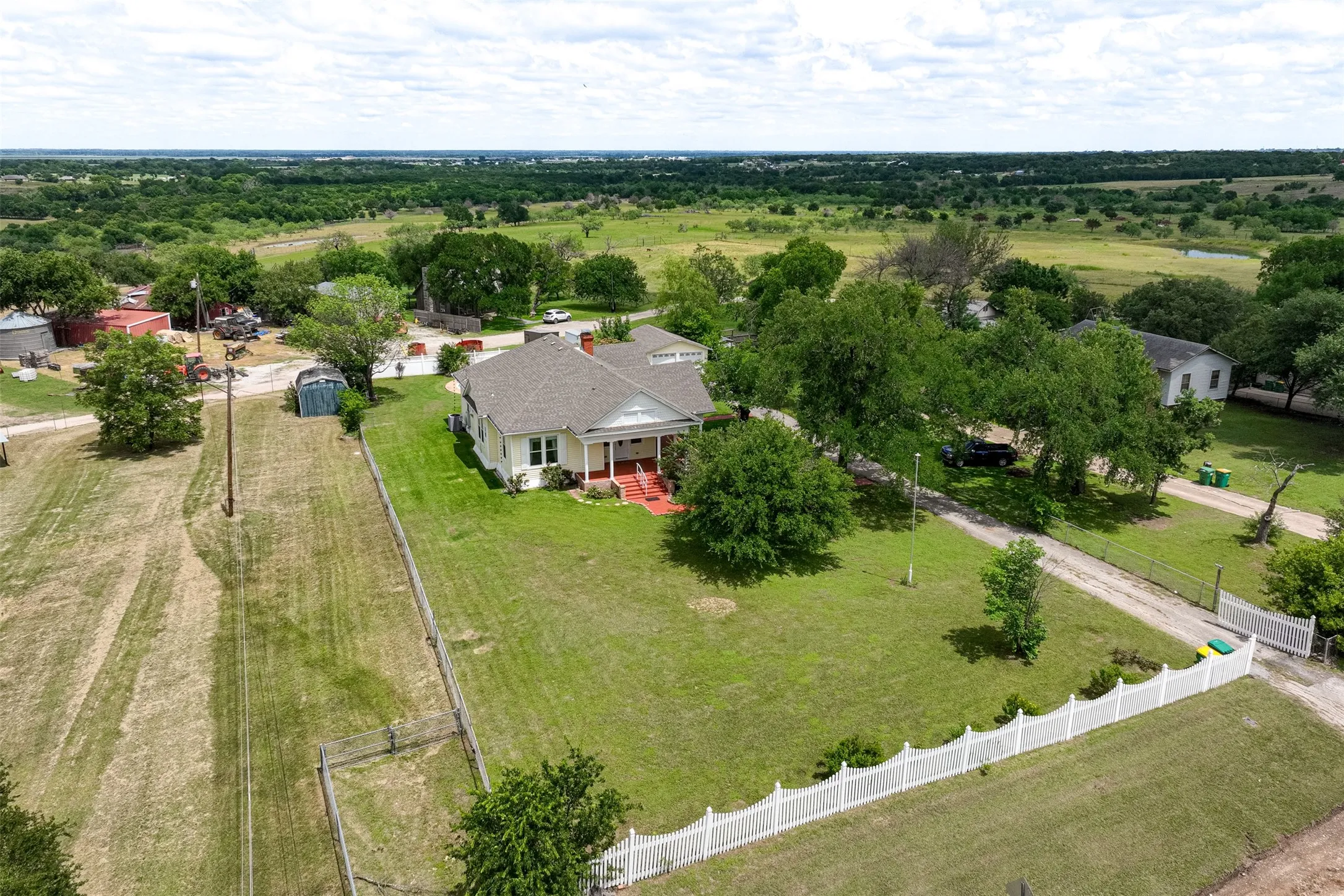 Aerial views of the 1.31 acre property