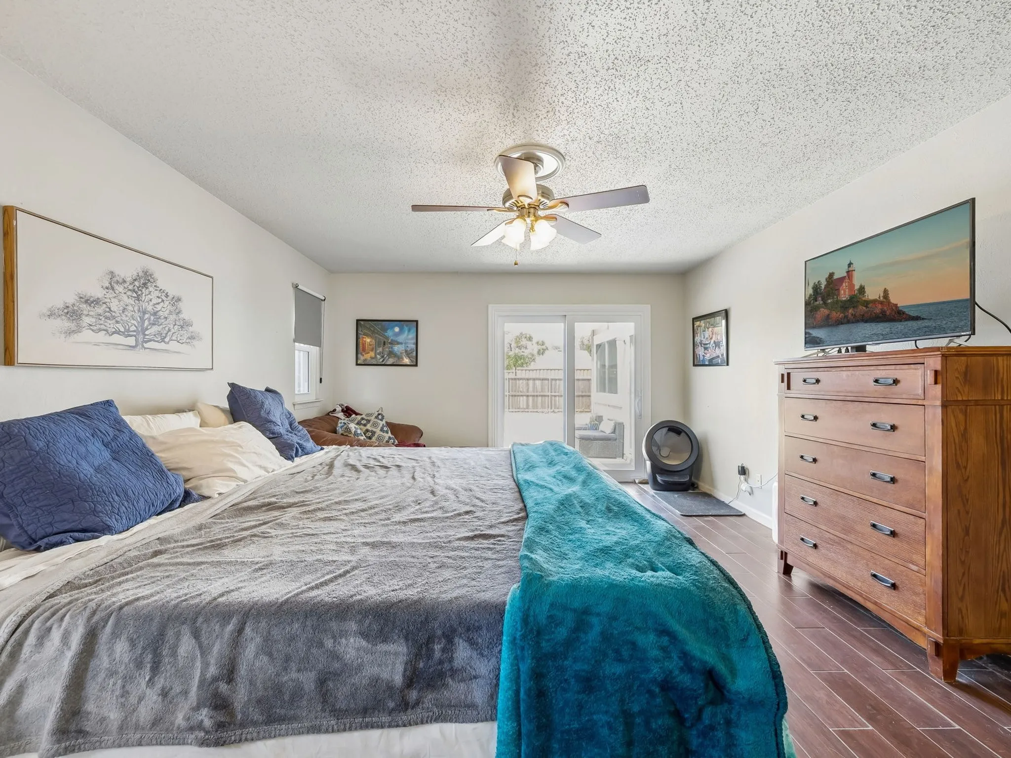 Primary bedroom has direct backyard access