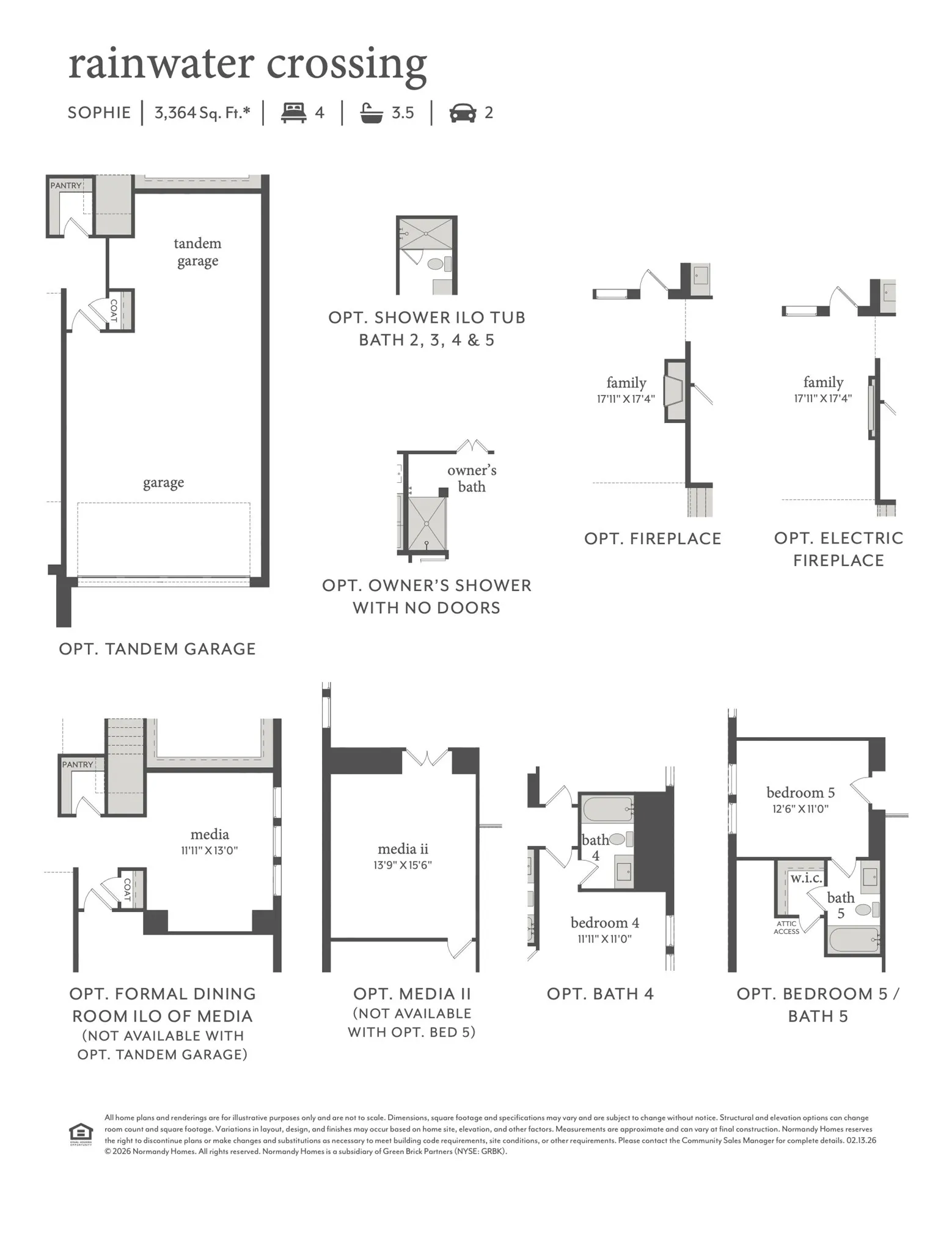 You'll enjoy the optional electric fireplace, 4th bath, 5th bed & bath, shower ILO tub for bath 2 in this fantastic home!