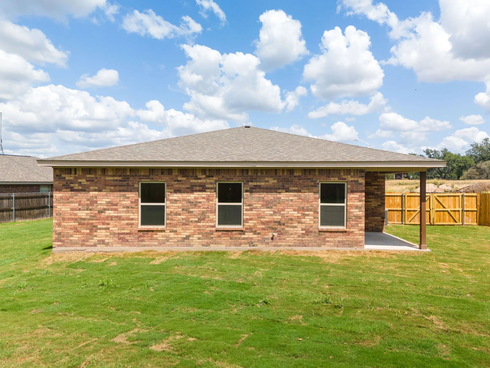 Brick exterior with multiple windows
