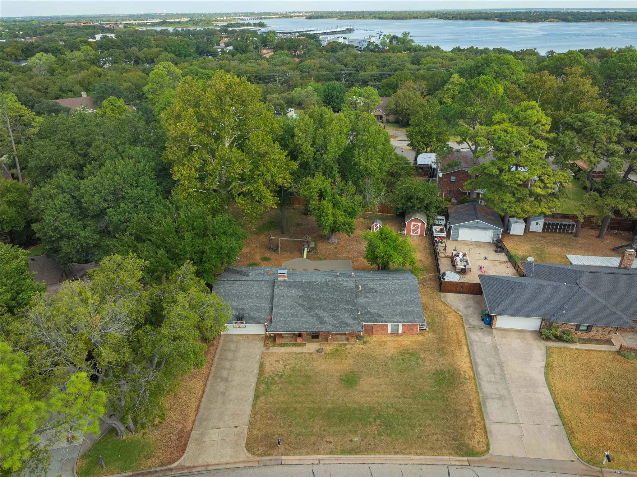 Overlooking the home to the lake