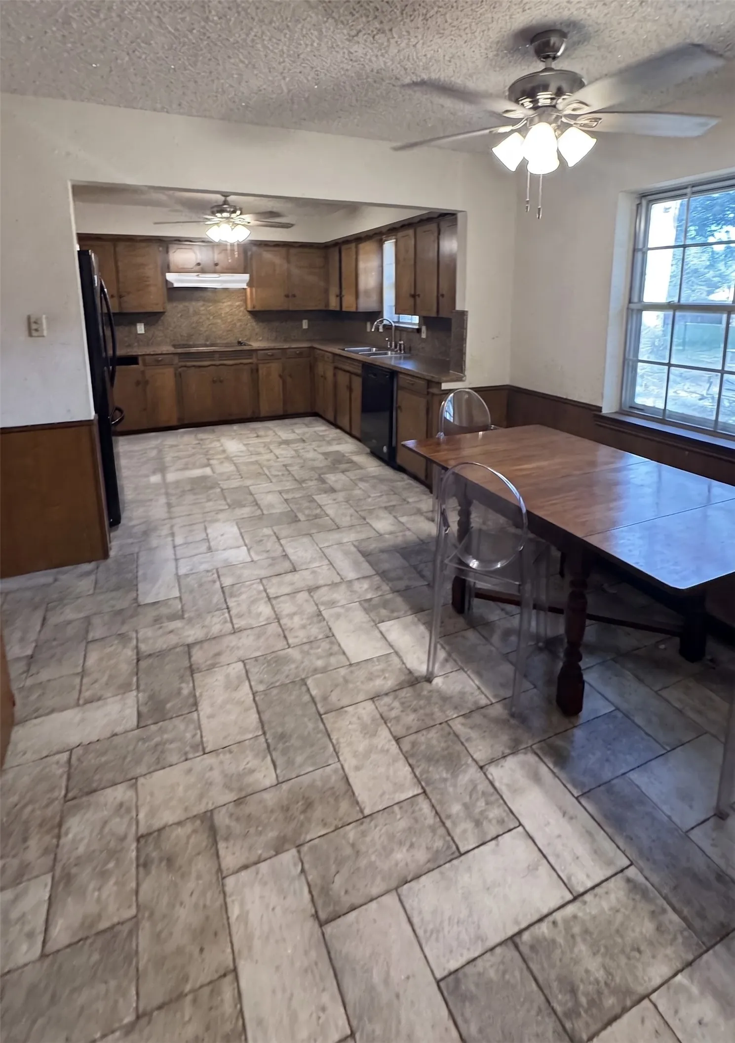 Upgraded Floors with herringbone floor pattern