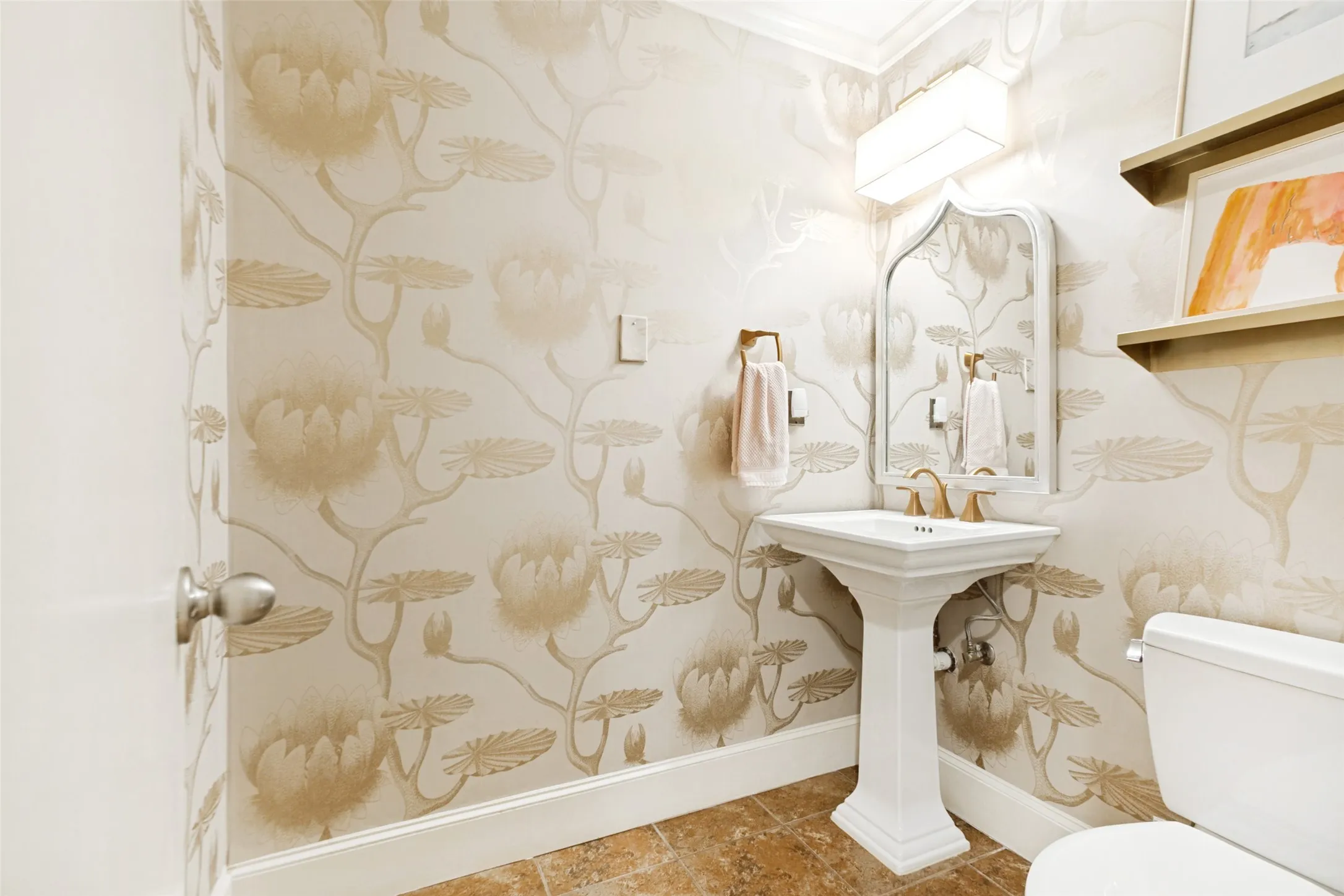 Guest half bath with pedestal sink