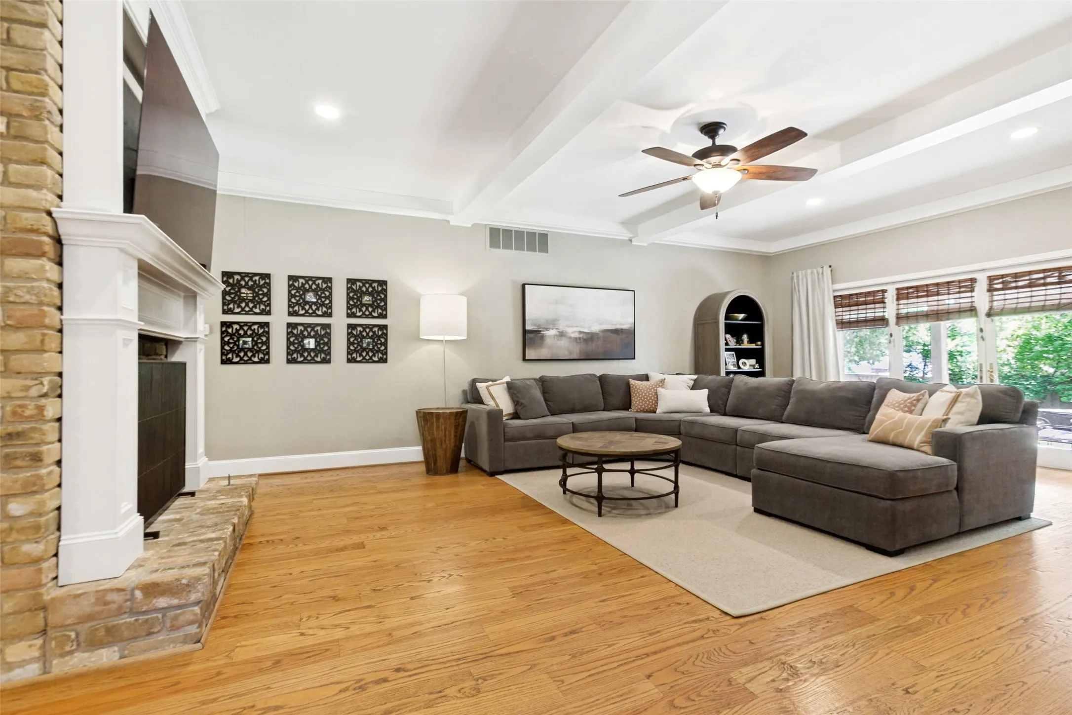 Family room overlooking backyard and outdoor area