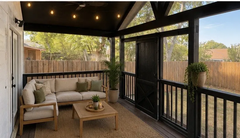 enclosed deck / patio virtually stagged