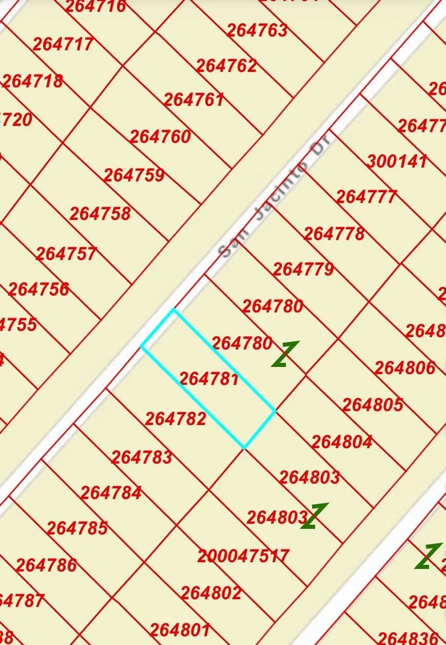Plat Map. Illustrating lot boundaries and parcel identification numbers for the property