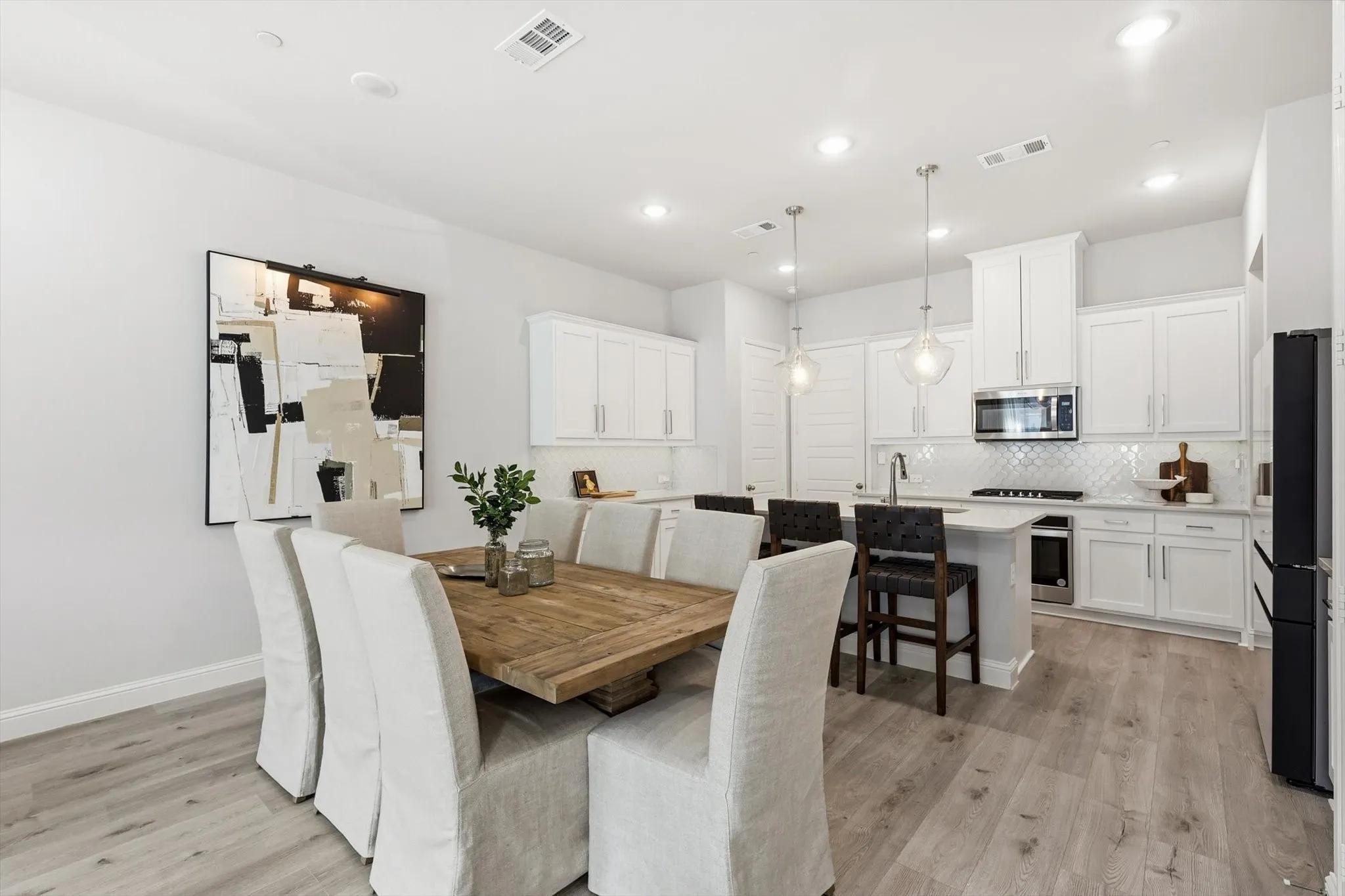 Open-concept dining area and kitchen