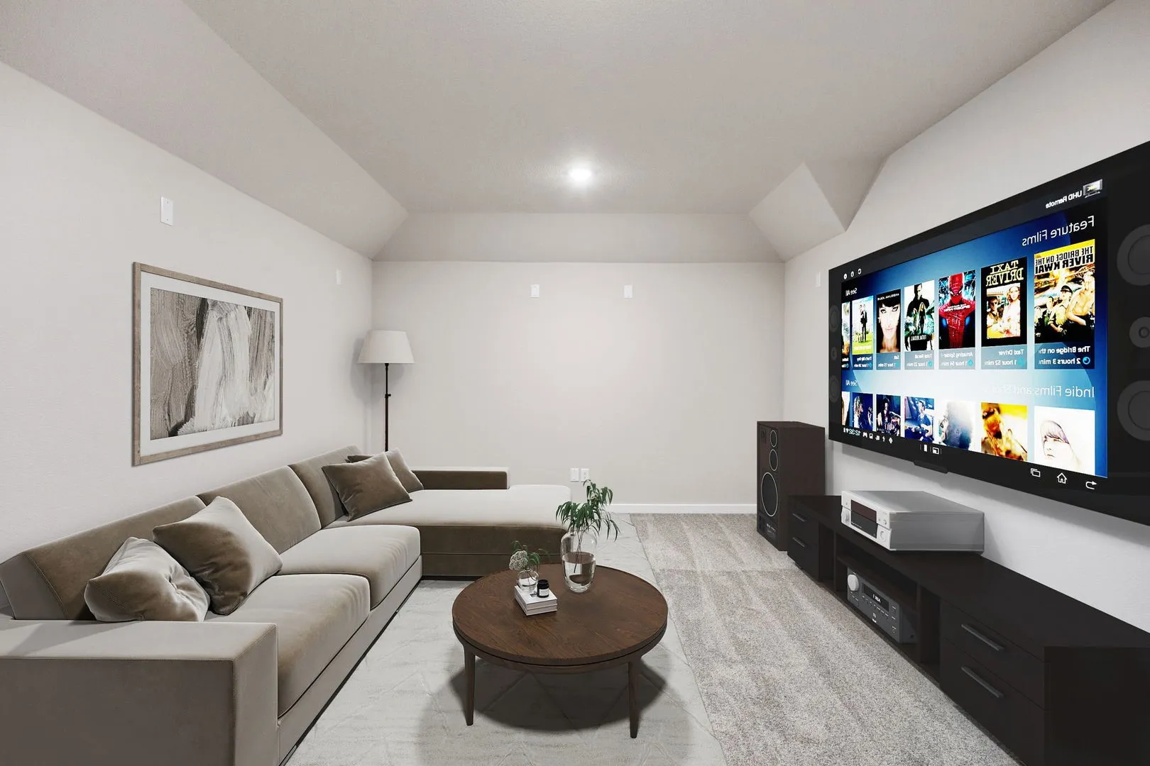 Media Room in the Wimbledon home plan by Trophy Signature Homes – REPRESENTATIVE PHOTO