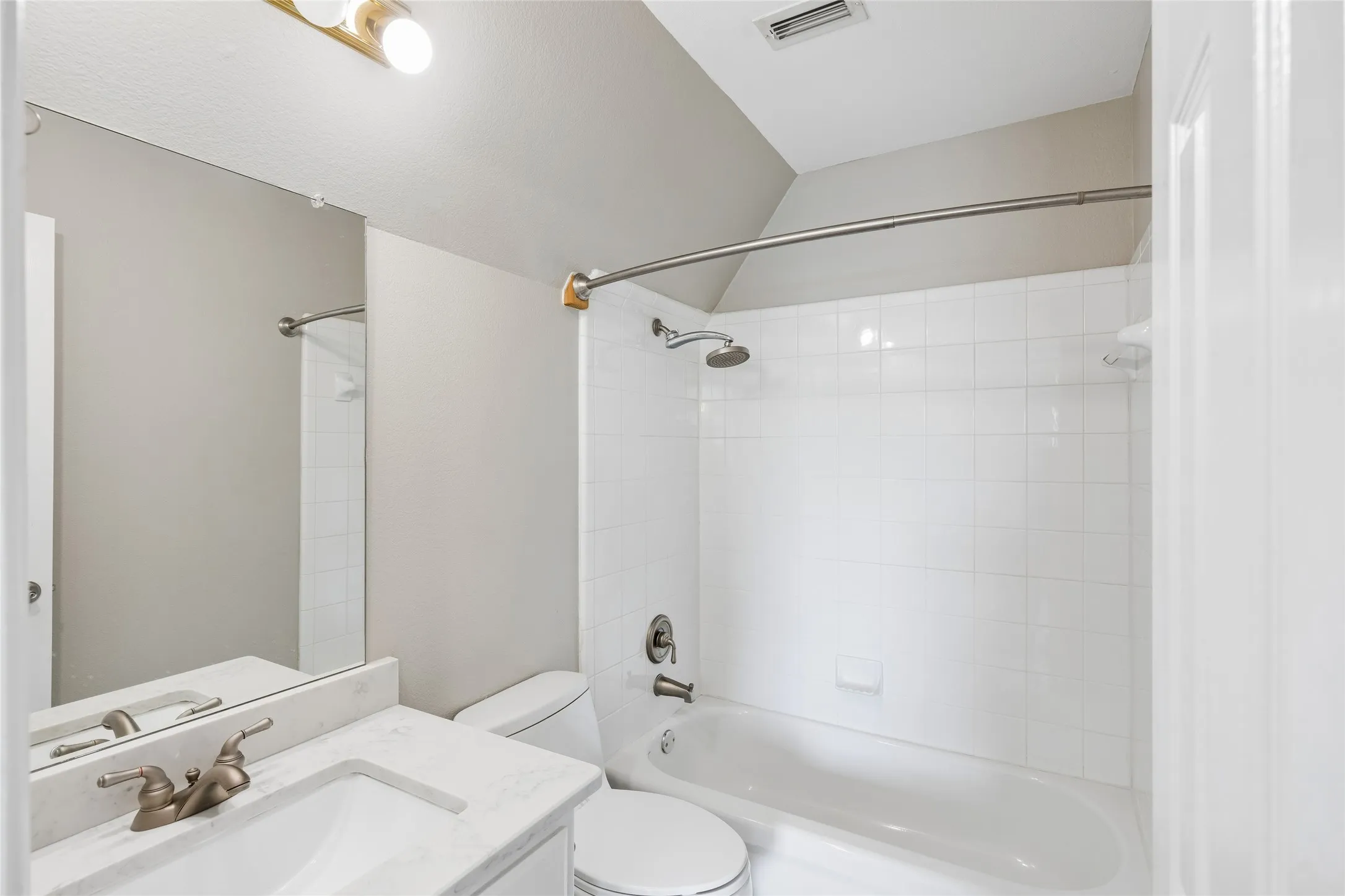 Double sinks plus tub with shower