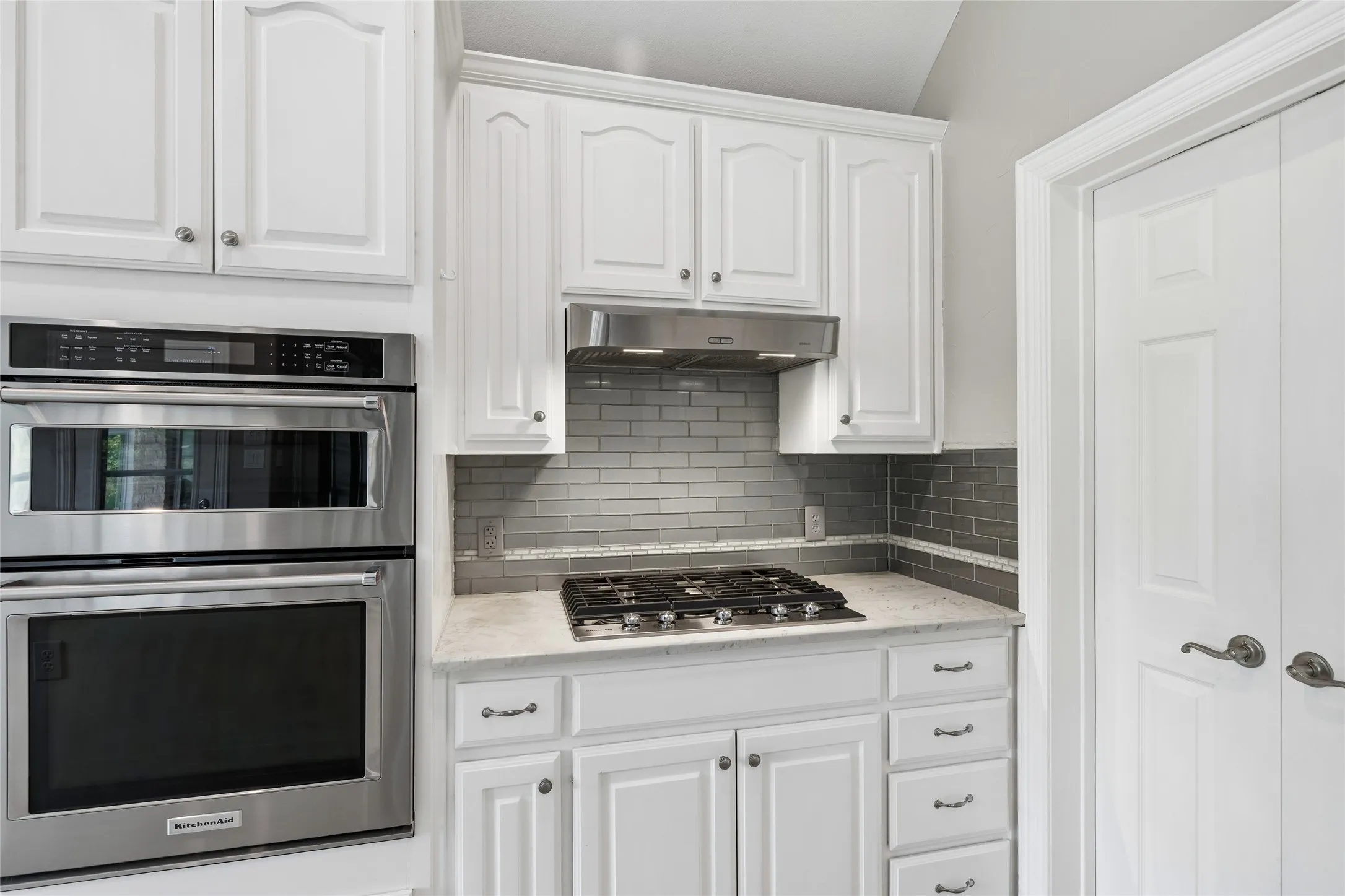 Gas cooktop, oven, and microwave