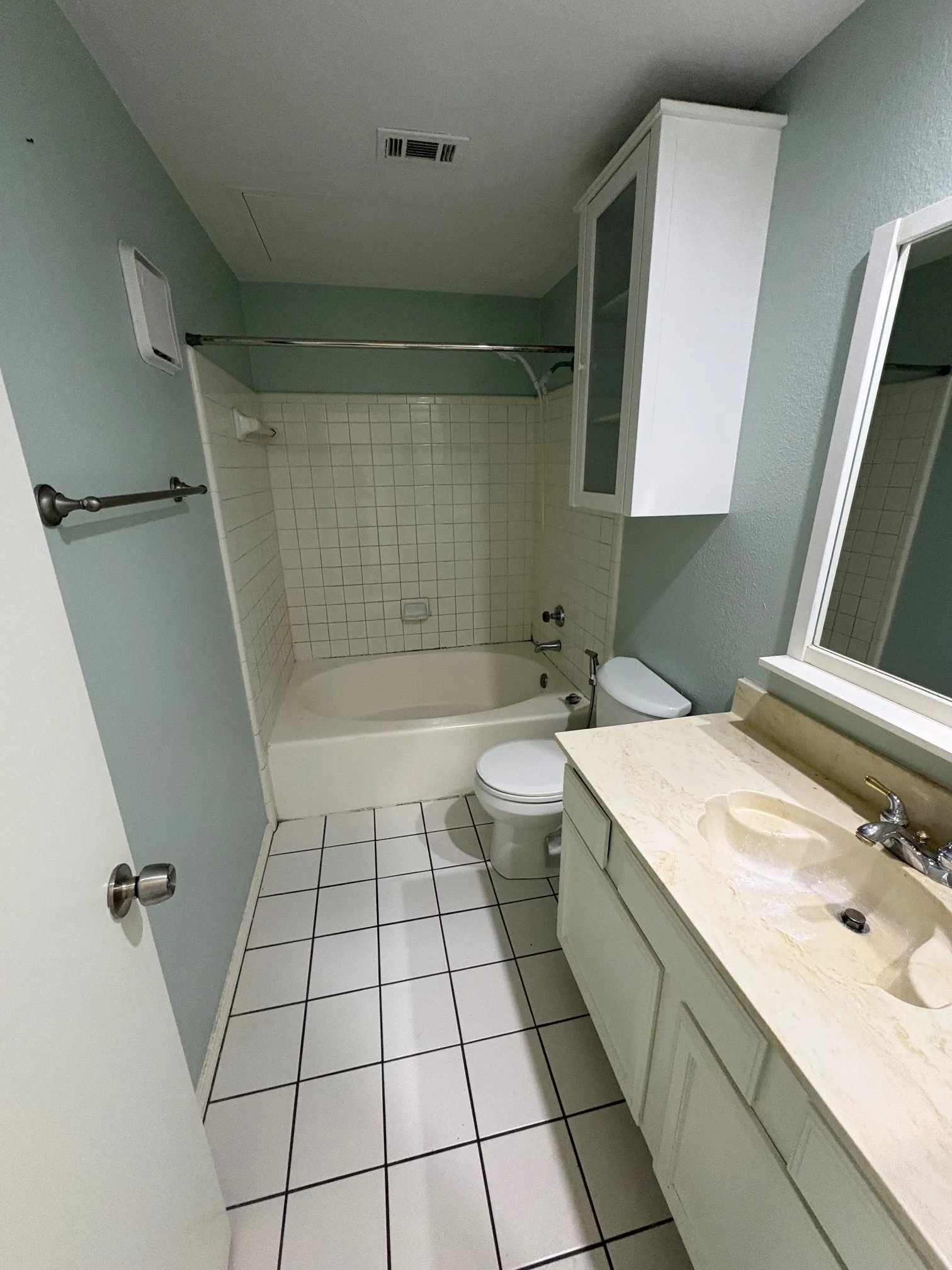 Bathroom view with garden tub.