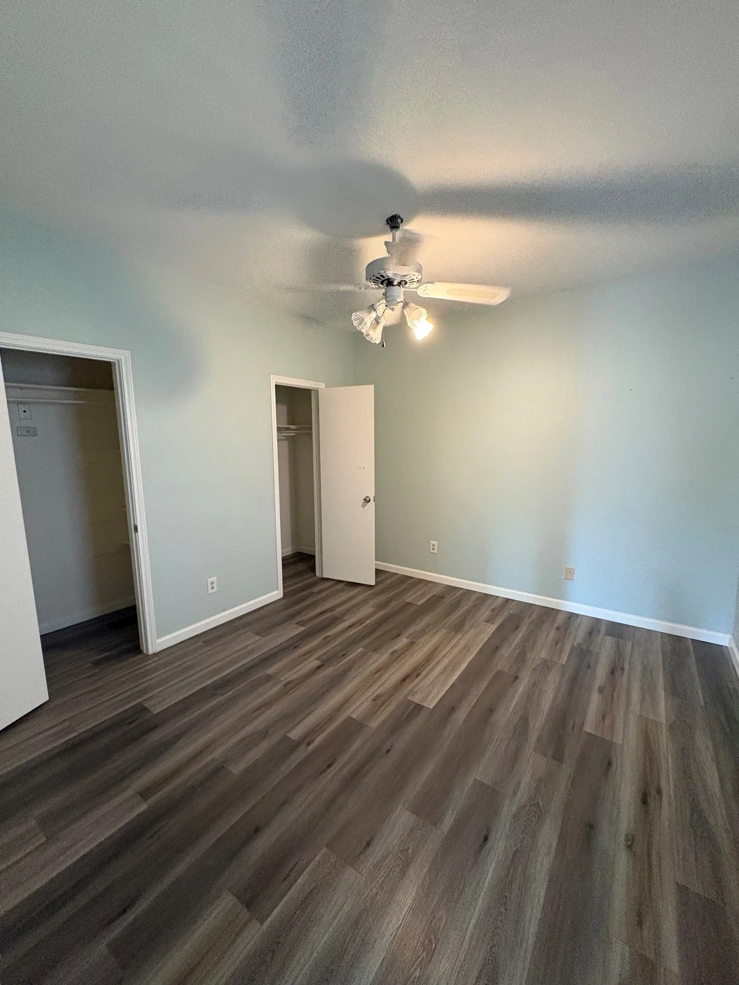 Bedroom with two closets.