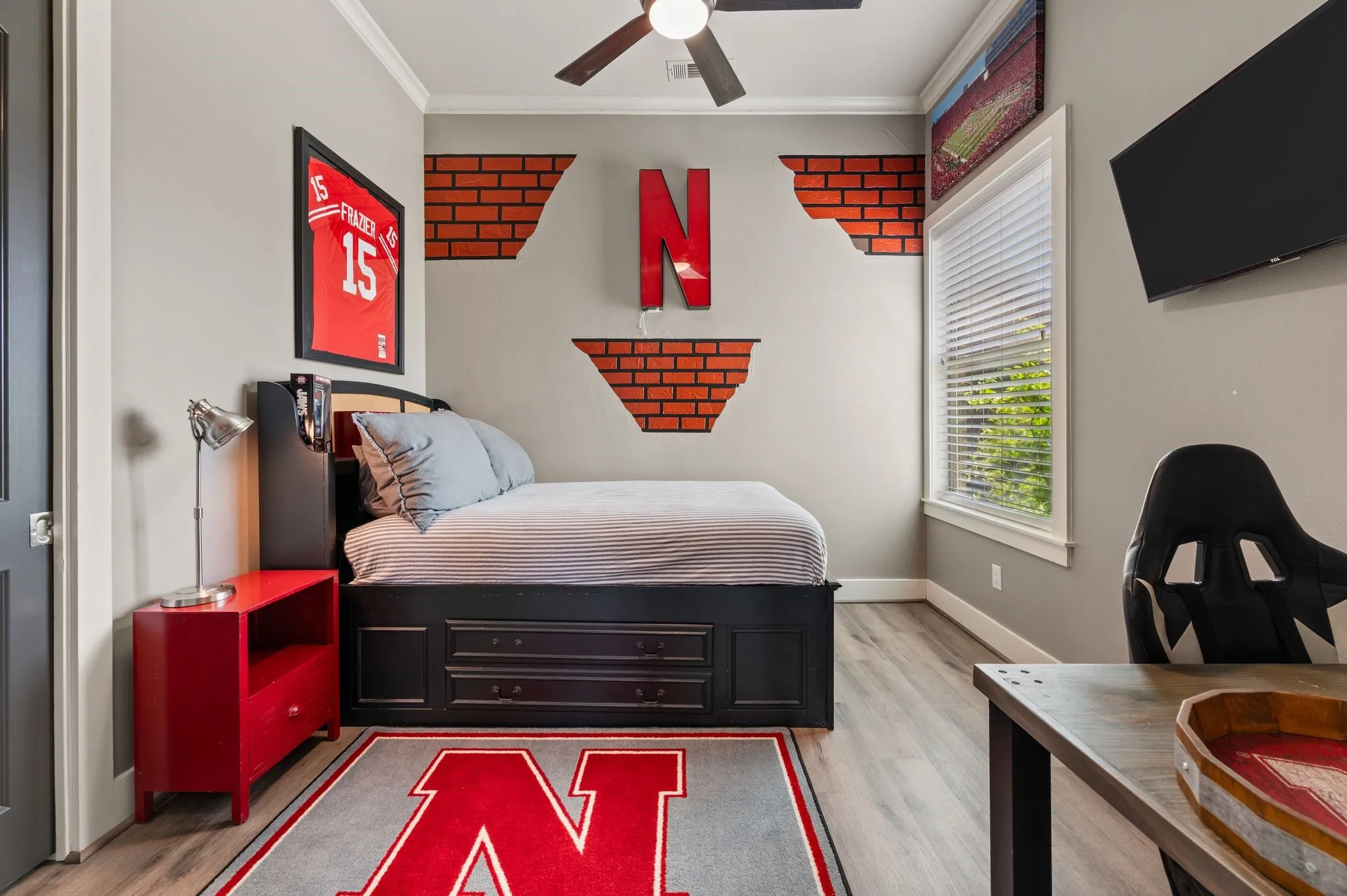 A spacious secondary bedroom includes an ensuite bathroom and a walk in closet!