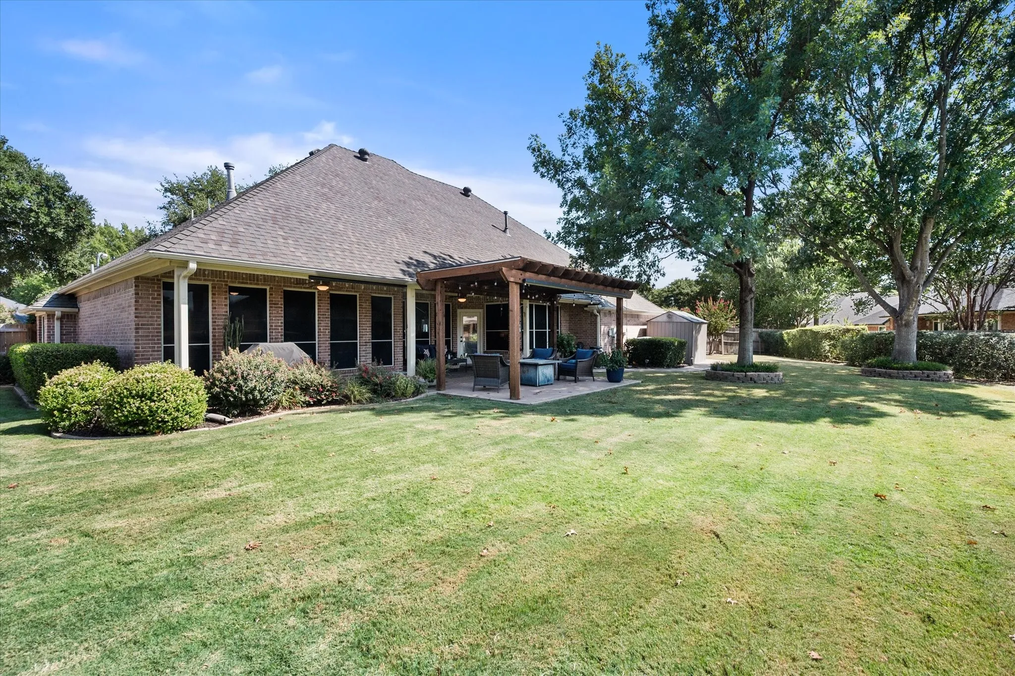 Large beautifully landscaped backyard