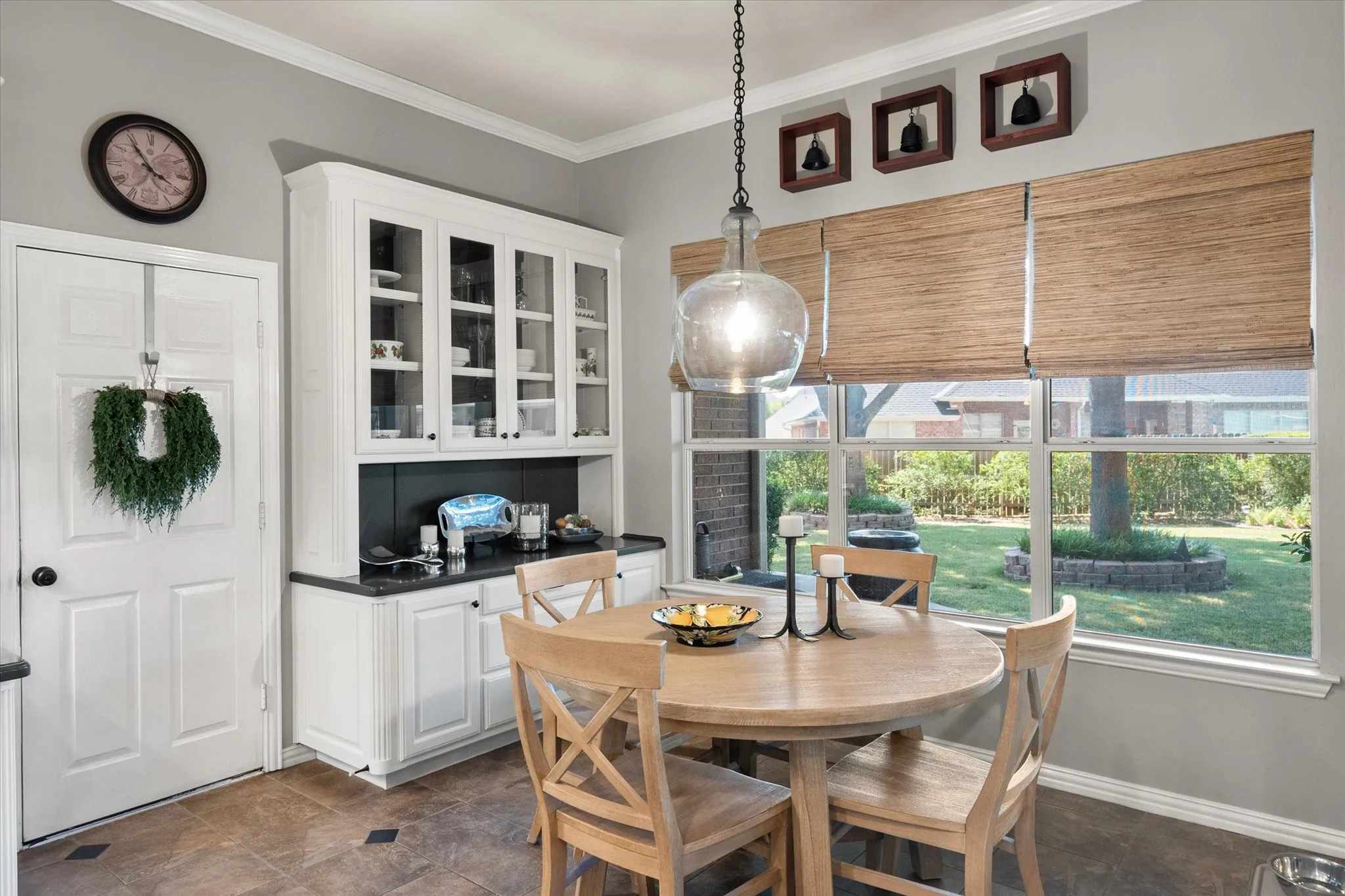 Breakfast area with beautiful built in hutch for additional storage