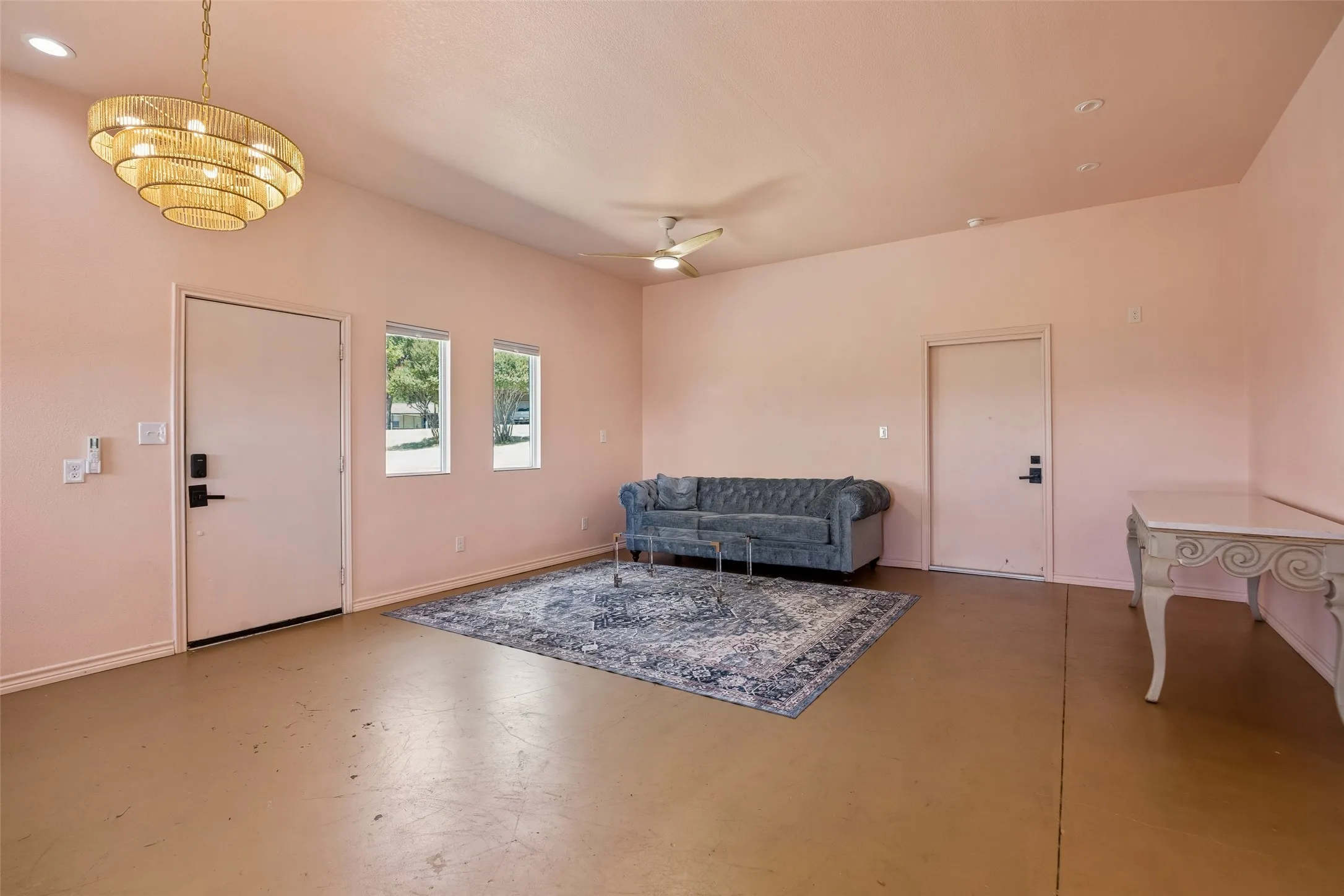 Livingroom of MIL or Guest Suite inside metal building adjacent to shop