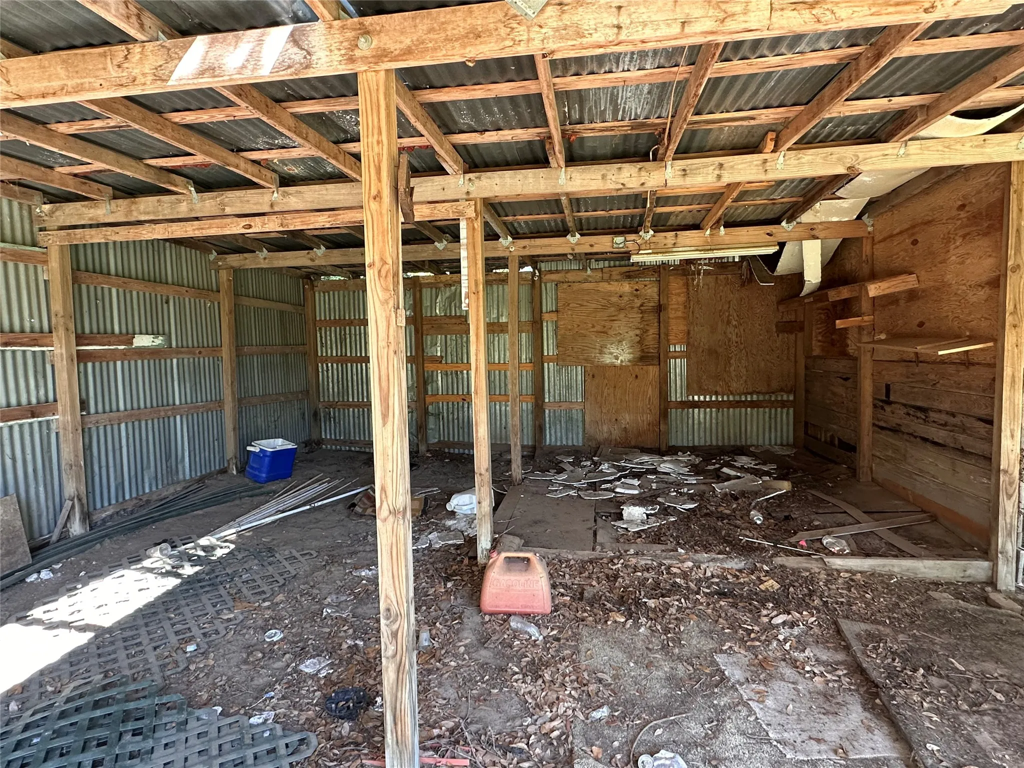 Big enough for 2 vehicles and workshop area