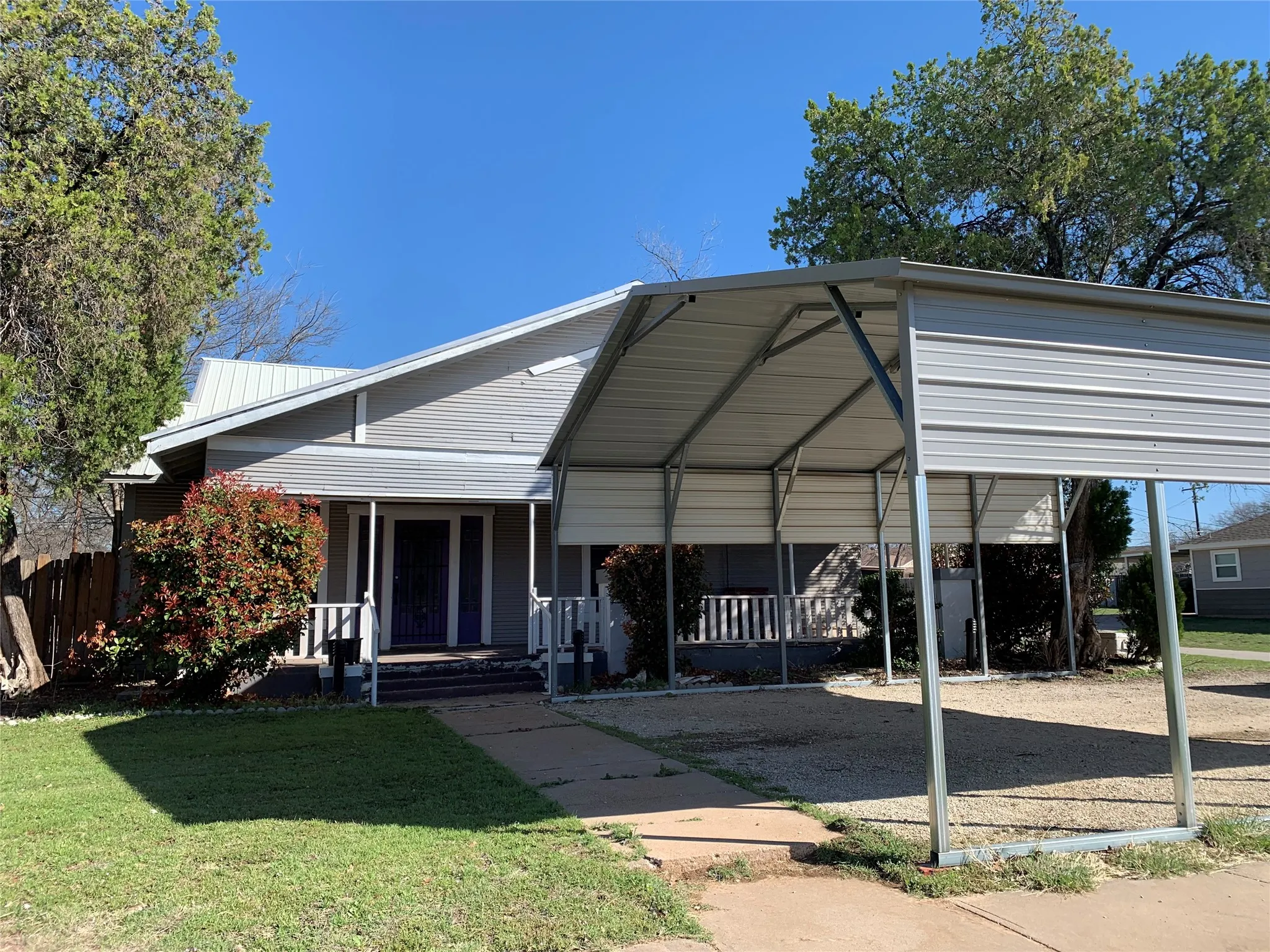 Nice large two car carport.