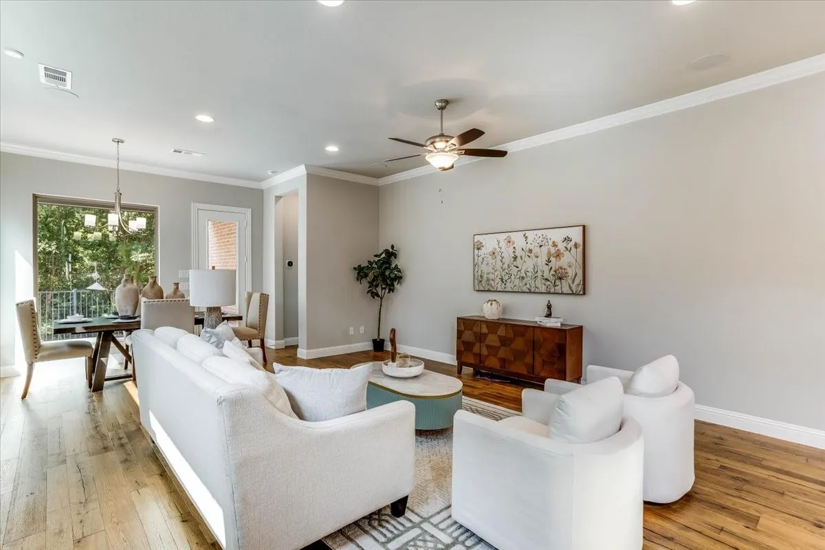 View of living and dining room