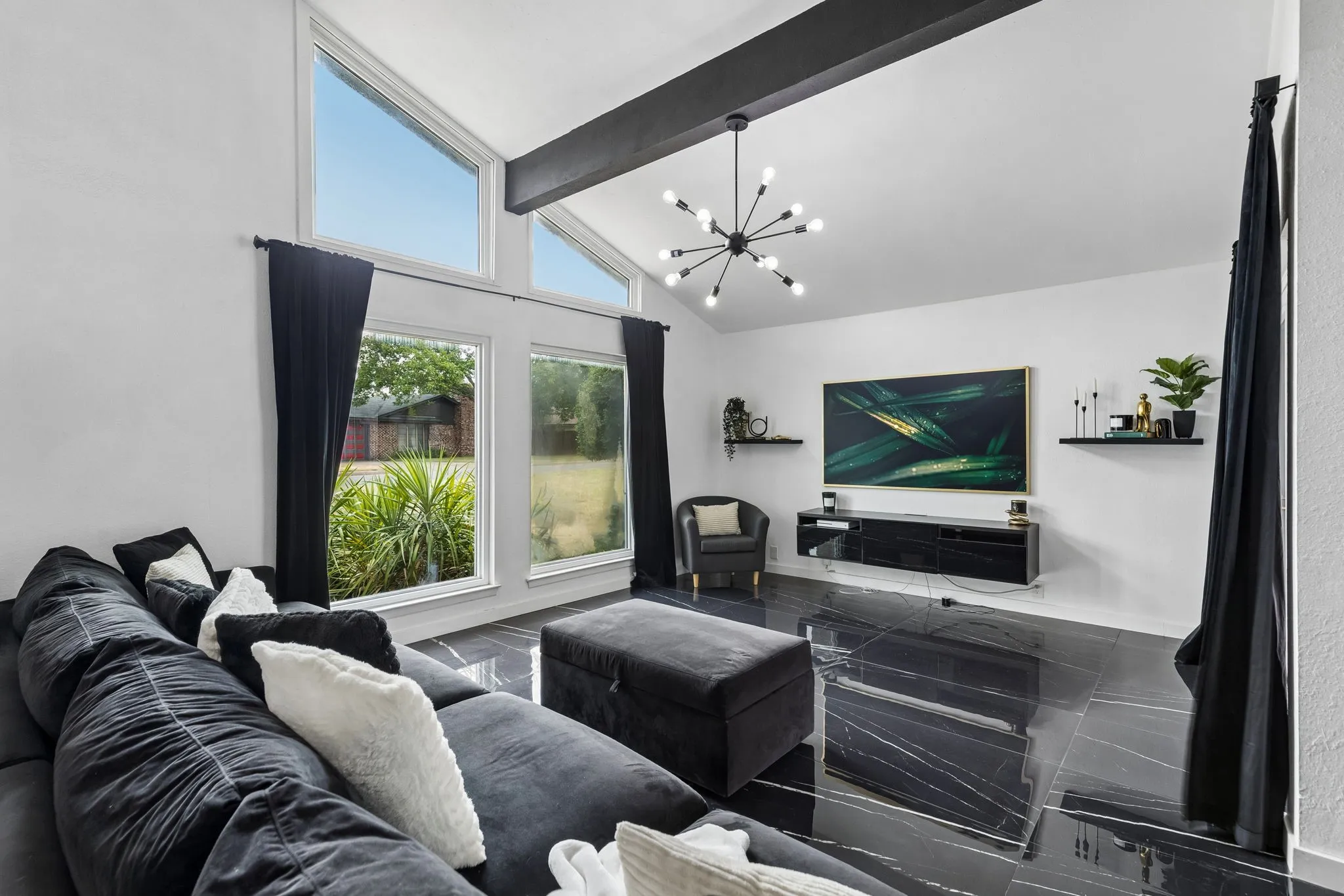 Large picture windows to enjoy lots of natural light.
