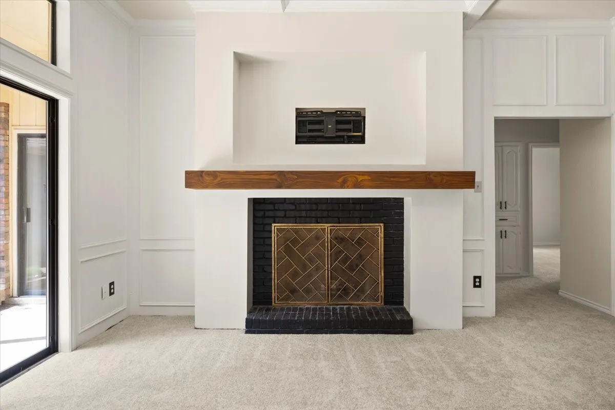 wood burning fireplace