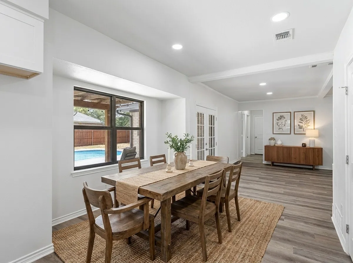 Breakfast area virtually staged - open to the Living & kitchen.