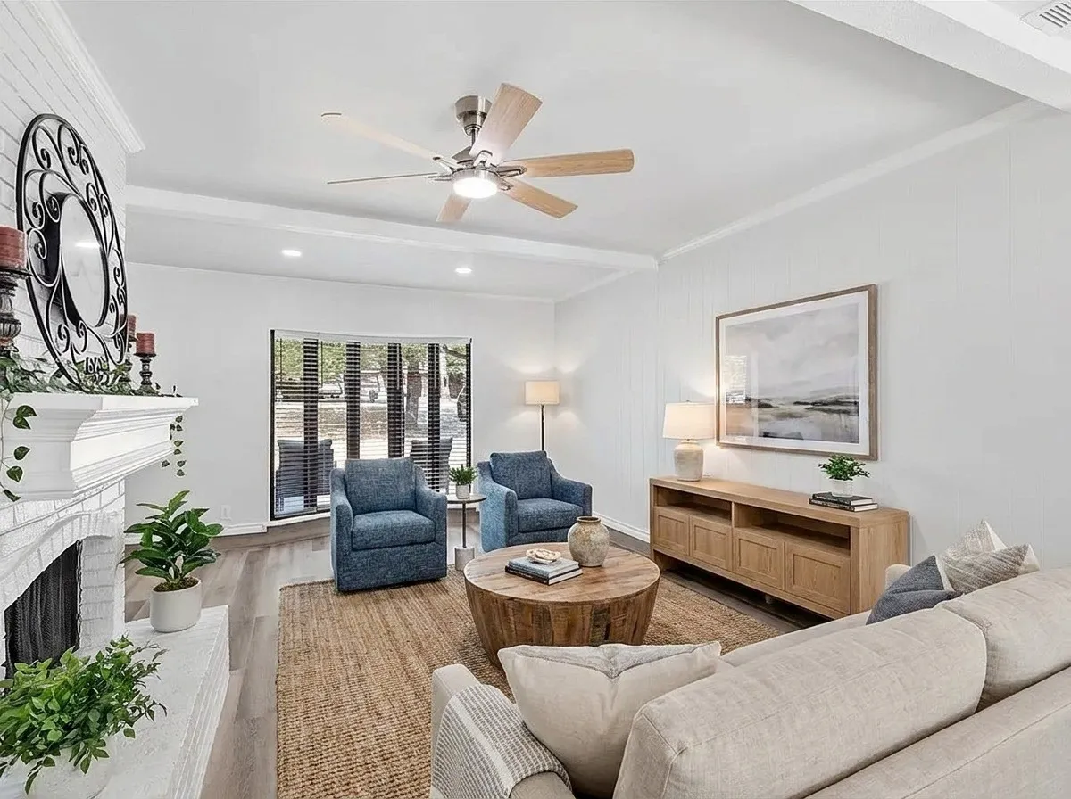 Living Rm virtually staged -  note the bay window!