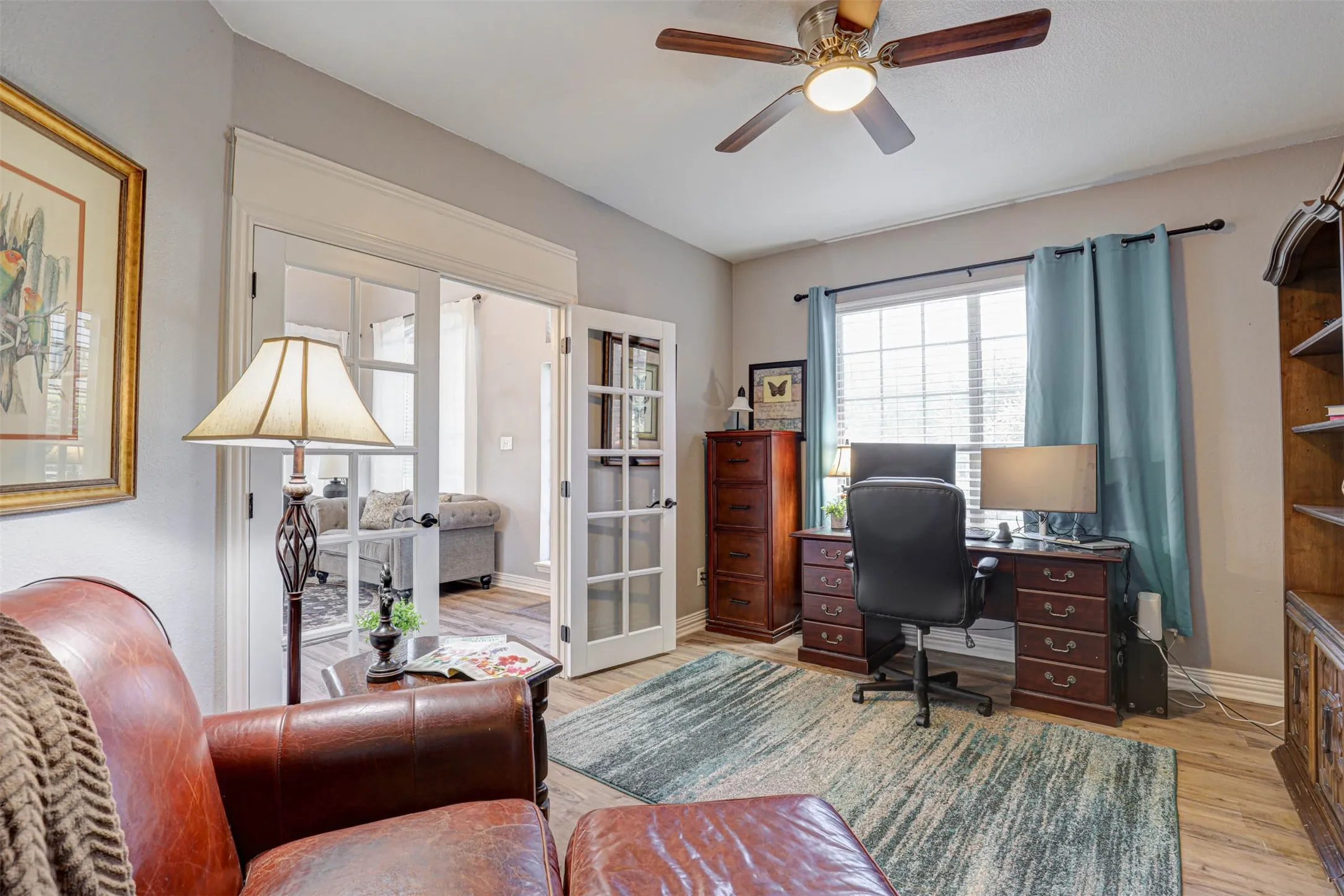 Versatile first-floor office with a closet, making it an easy double as a guest room or flex space.