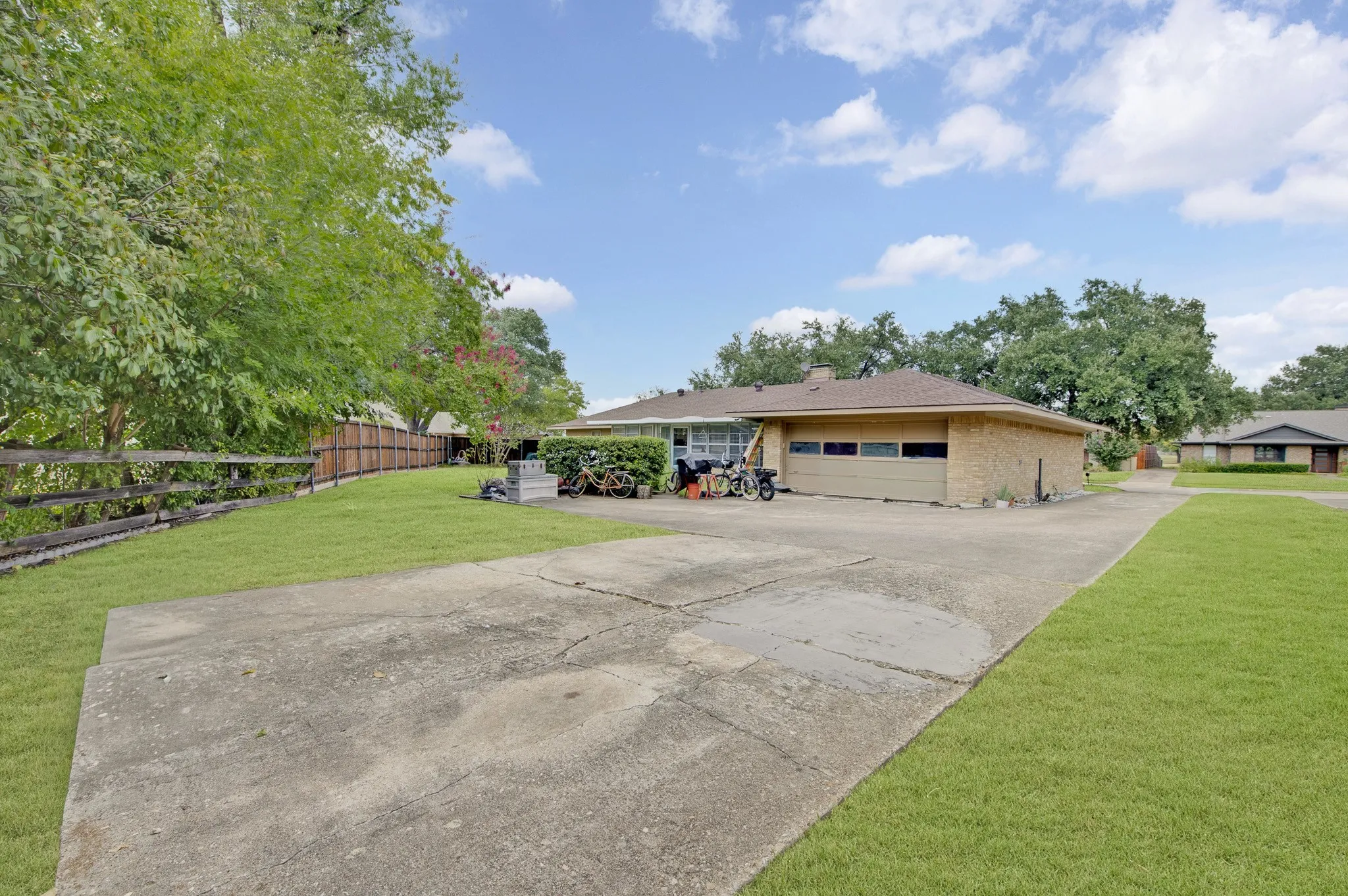 Extra concrete pad for parking in back