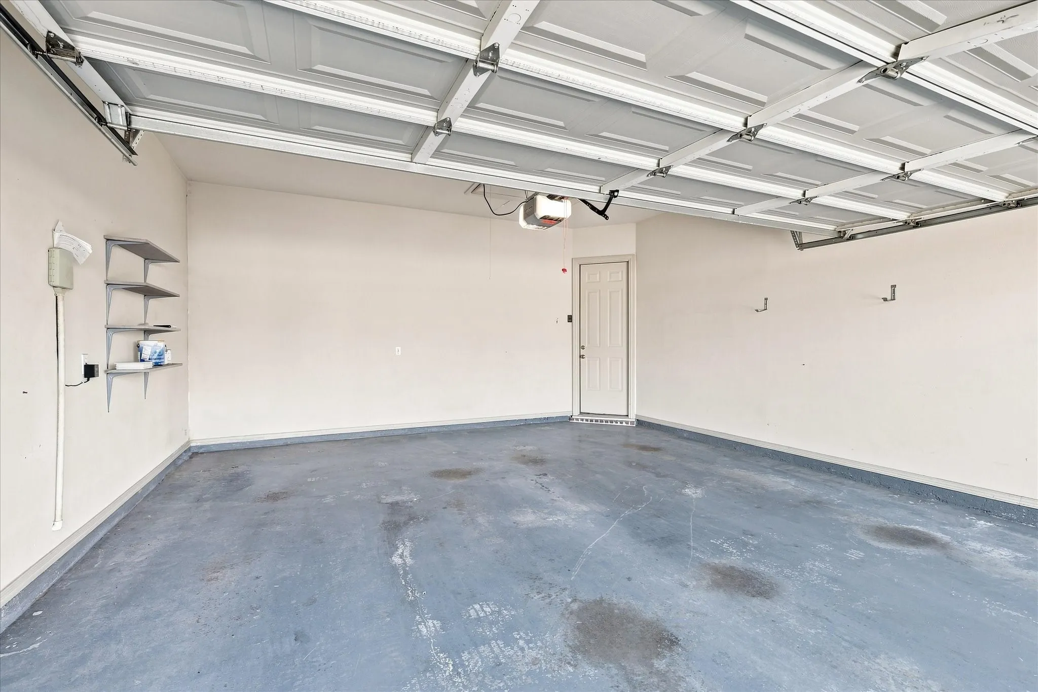 2 car with double door and garage door opener