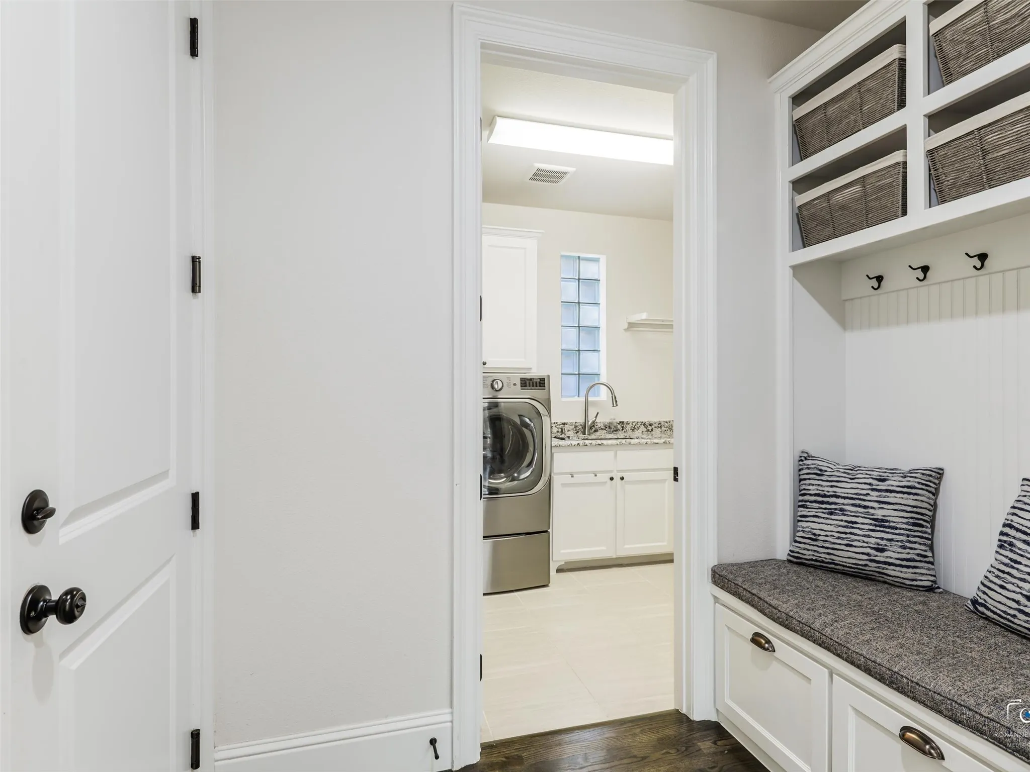 Mud room with built-in storage
